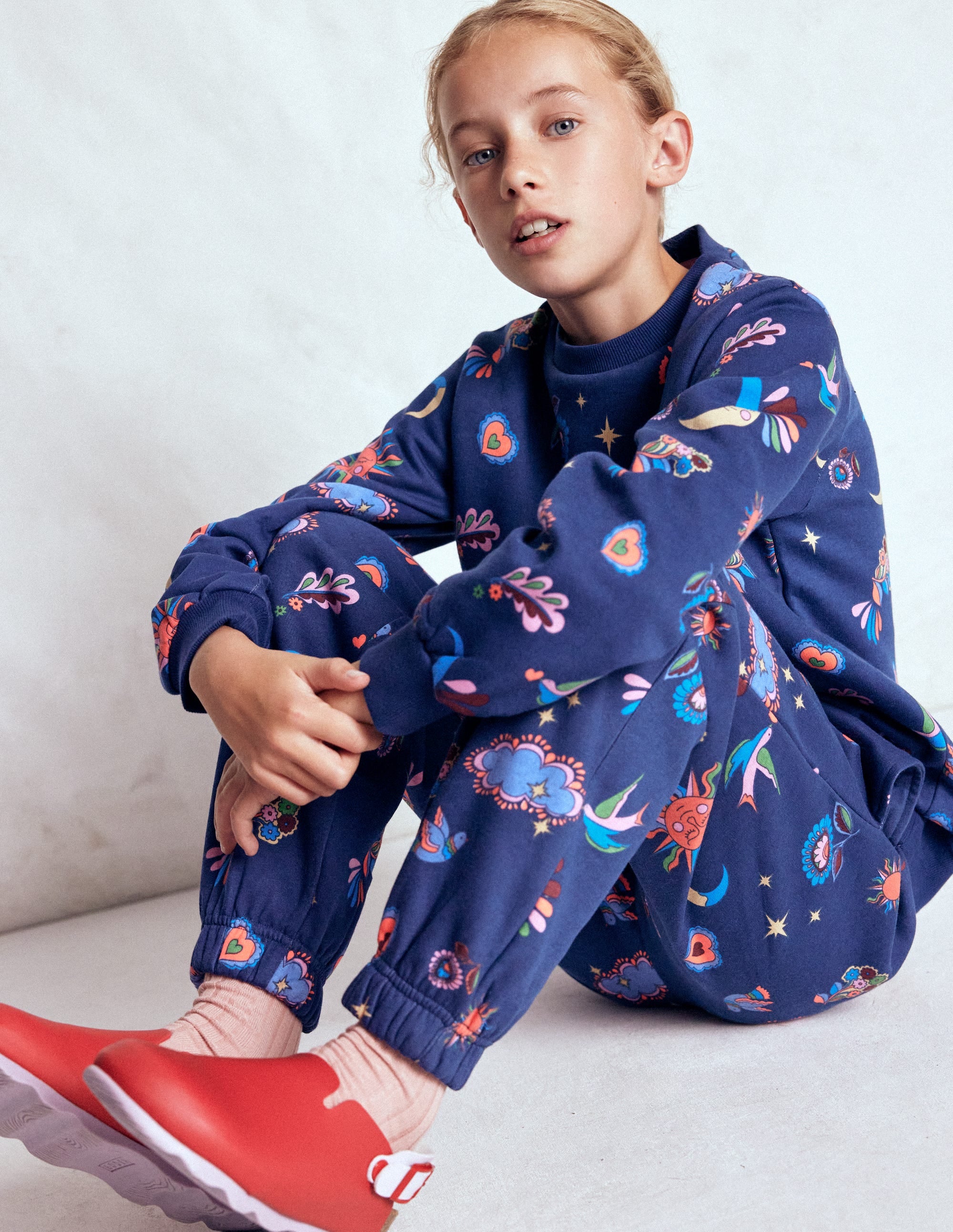 Printed Cosy Joggers-College Navy Celestial - Image 2
