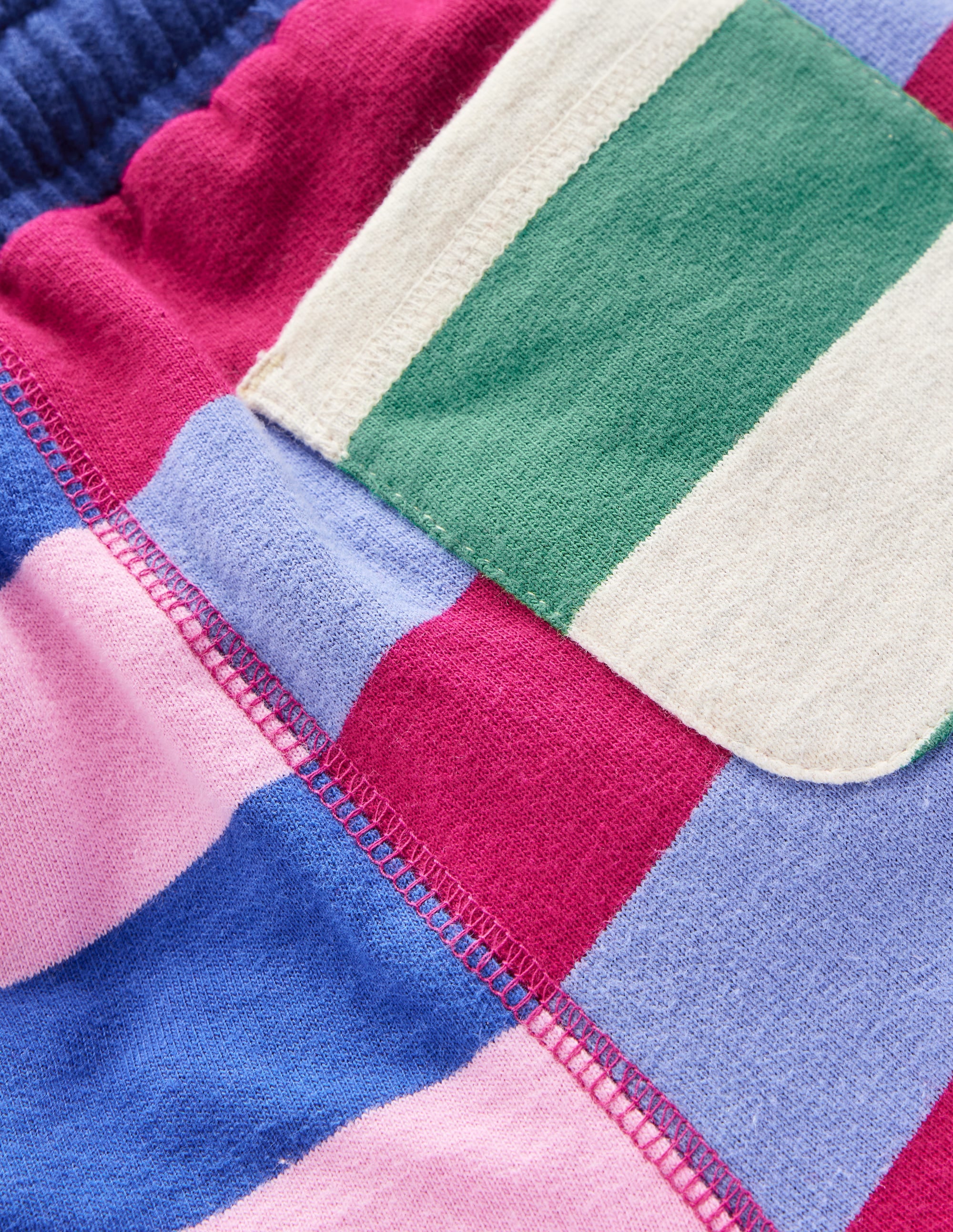 Printed Jersey Shorts-Multi Hotch Potch Stripe - Image 3