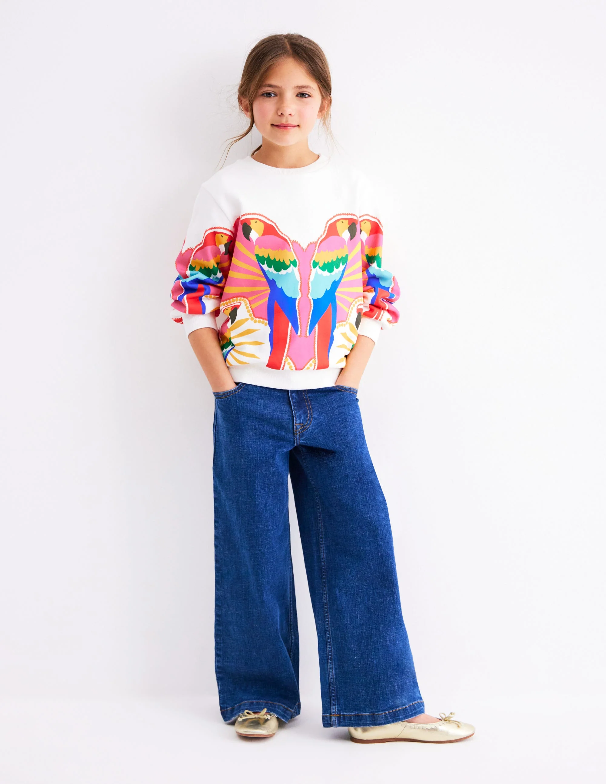 Printed Relaxed Sweatshirt-Multi Parrot - Image 3