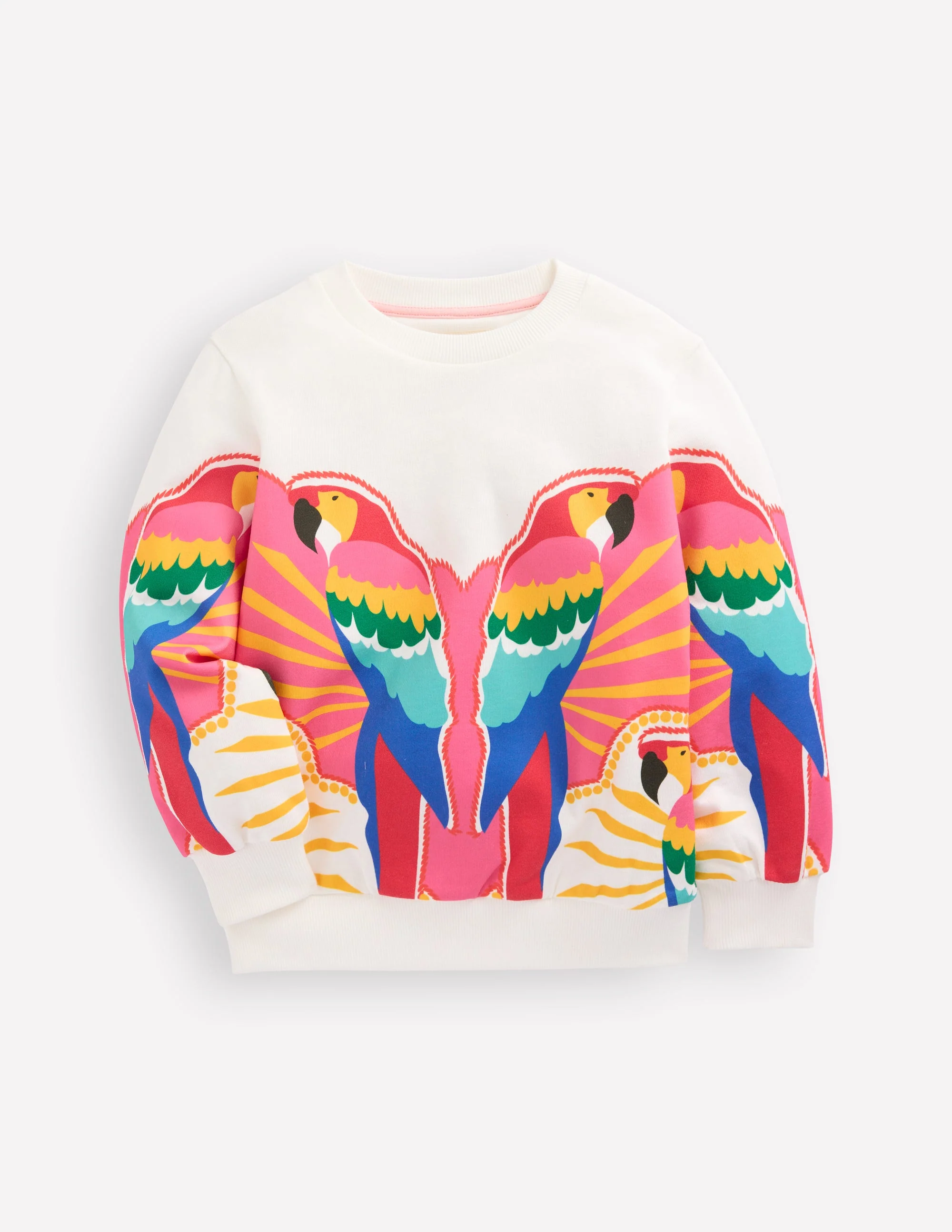 Printed Relaxed Sweatshirt-Multi Parrot - Image 5