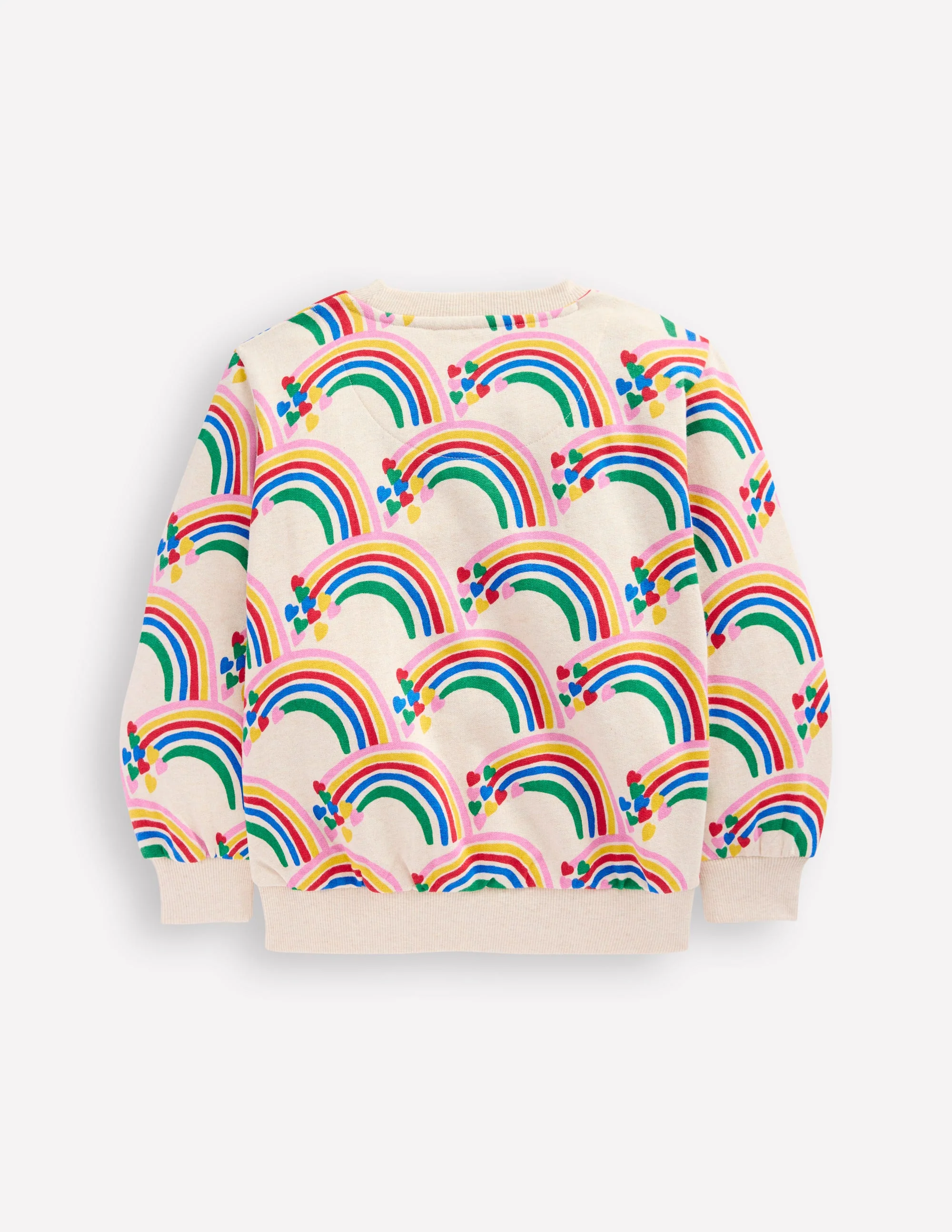 Printed Sweatshirt-Oatmeal Marl Rainbow Hearts - Image 2