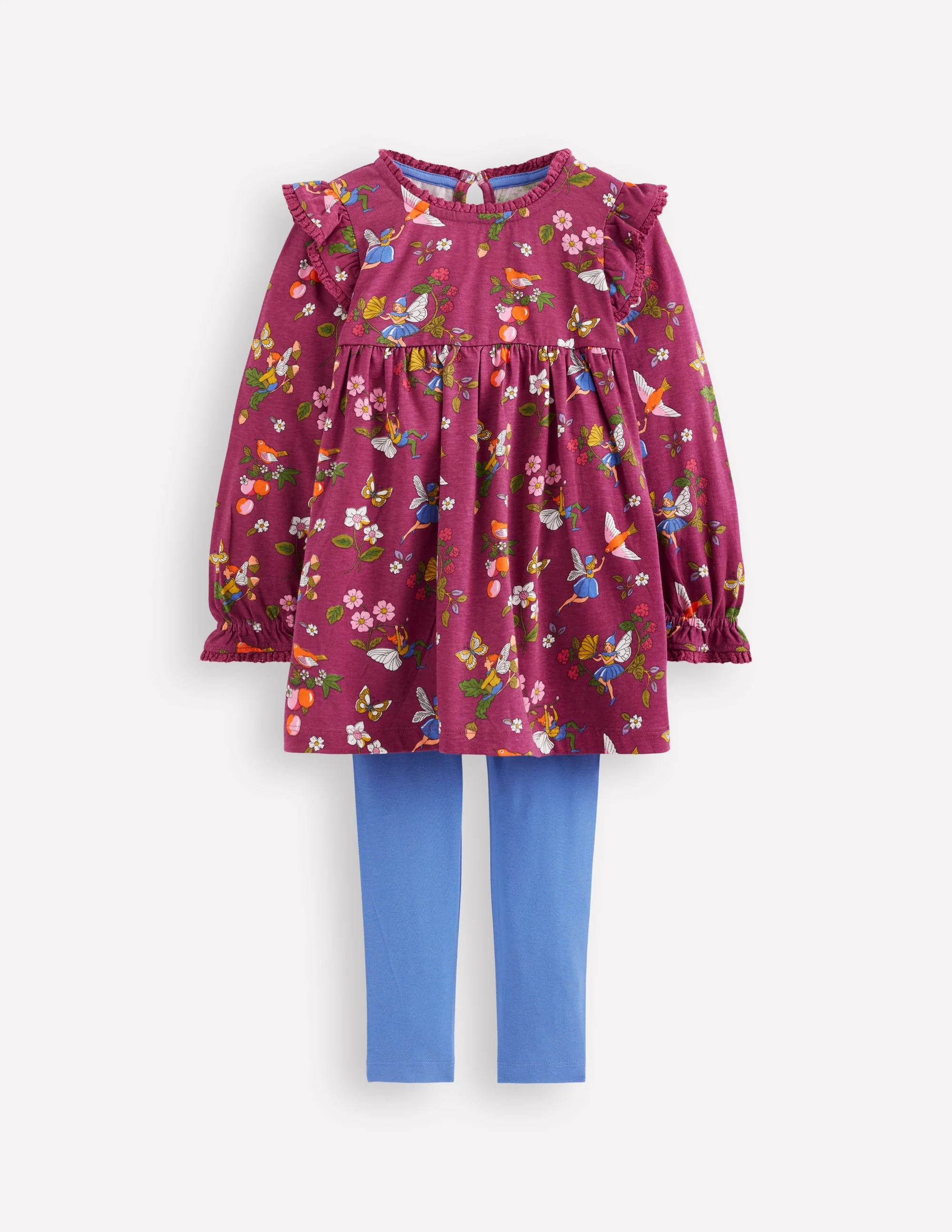 Printed Tunic Set-Burgundy Fairy