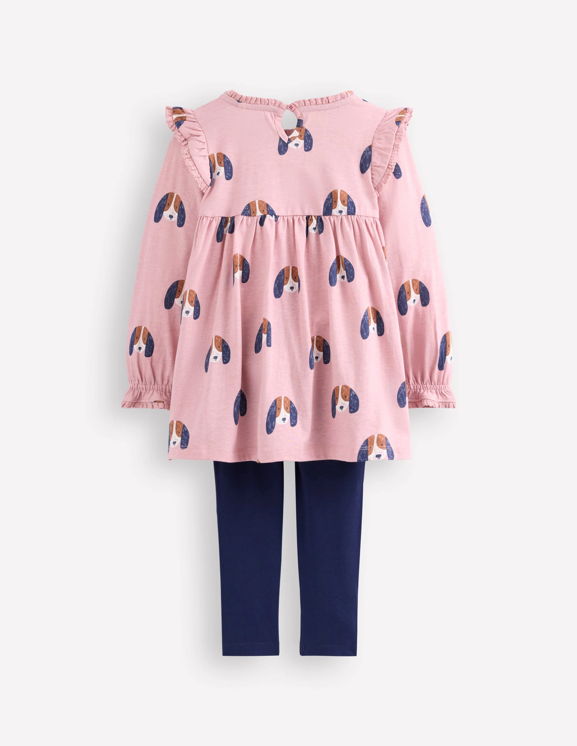 Printed Tunic Set-Vintage Pink Spaced Pups - Image 2
