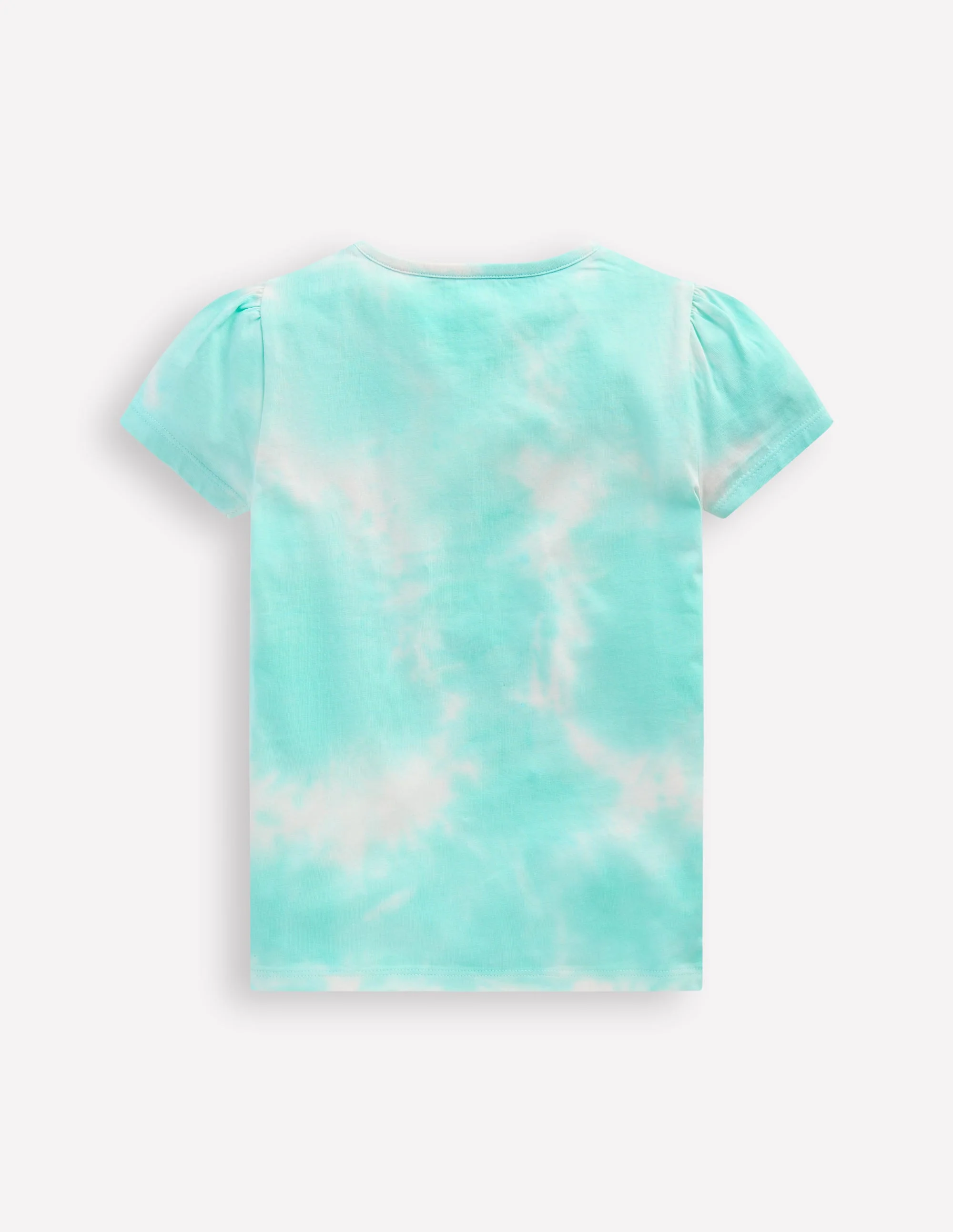 Puff Sleeve Superstitch Top-Blue Dolphins - Image 2