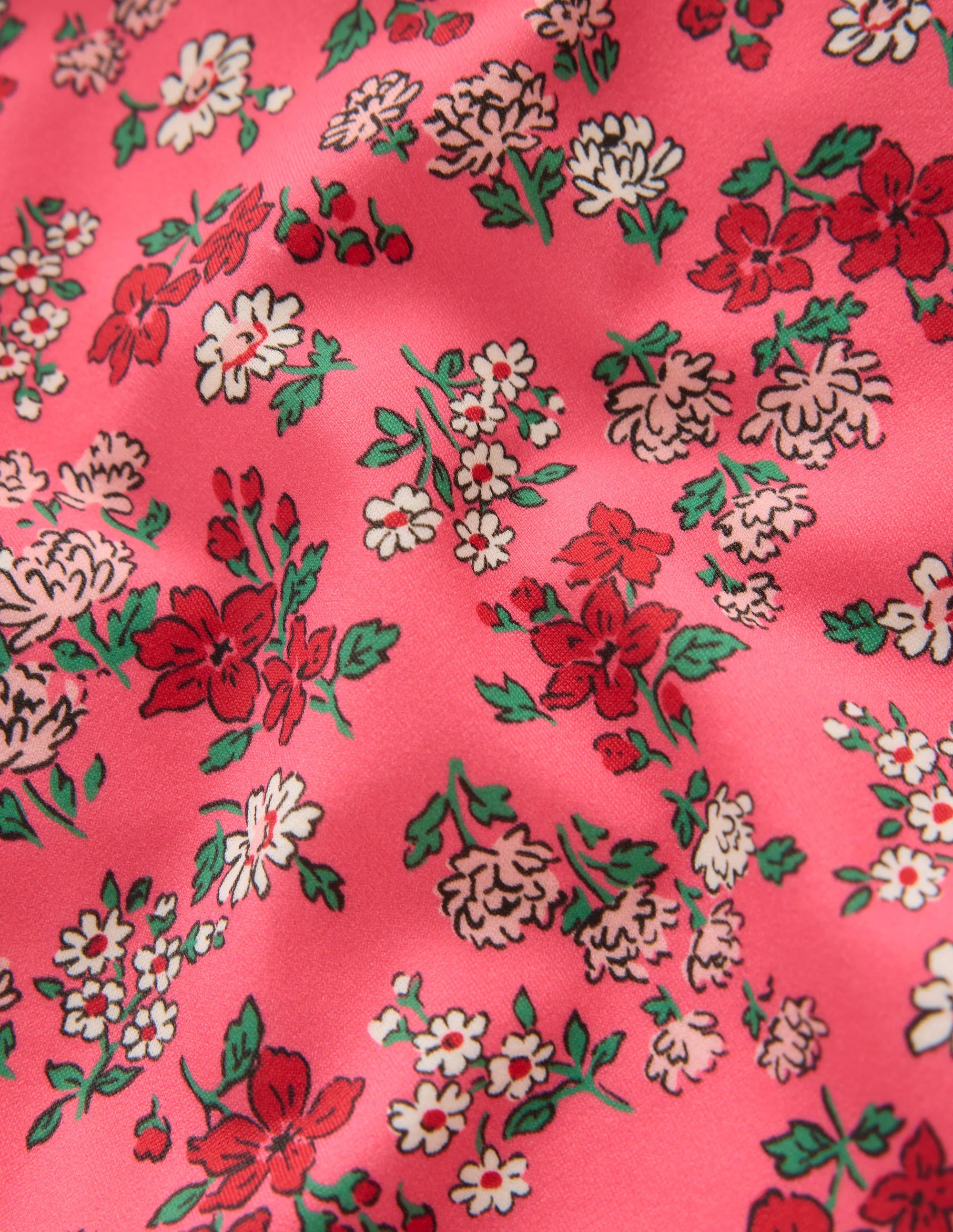 Puff Sleeve Swimsuit-Salmon Pink Meadow Floral - Image 3