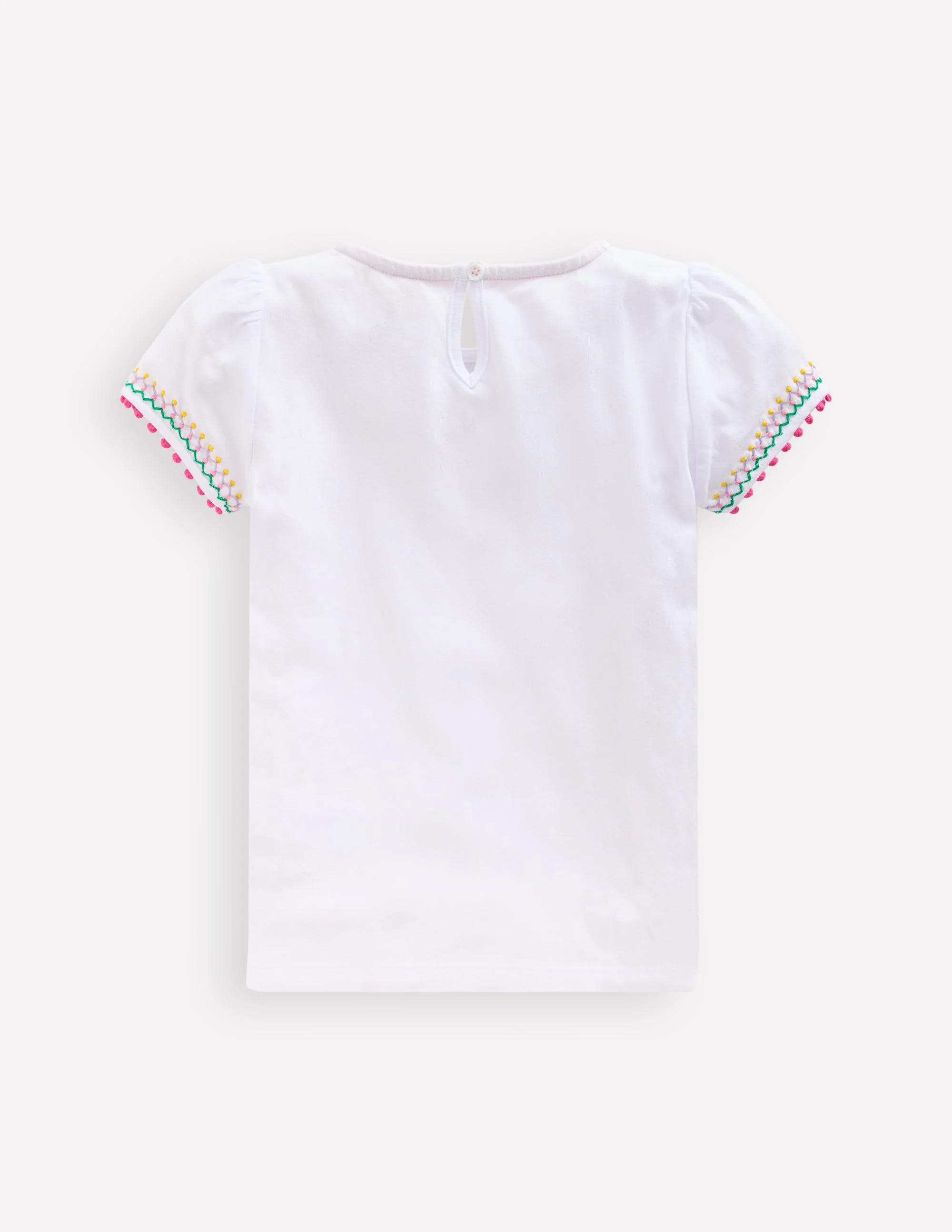 Puff Sleeve T-shirt-White - Image 2