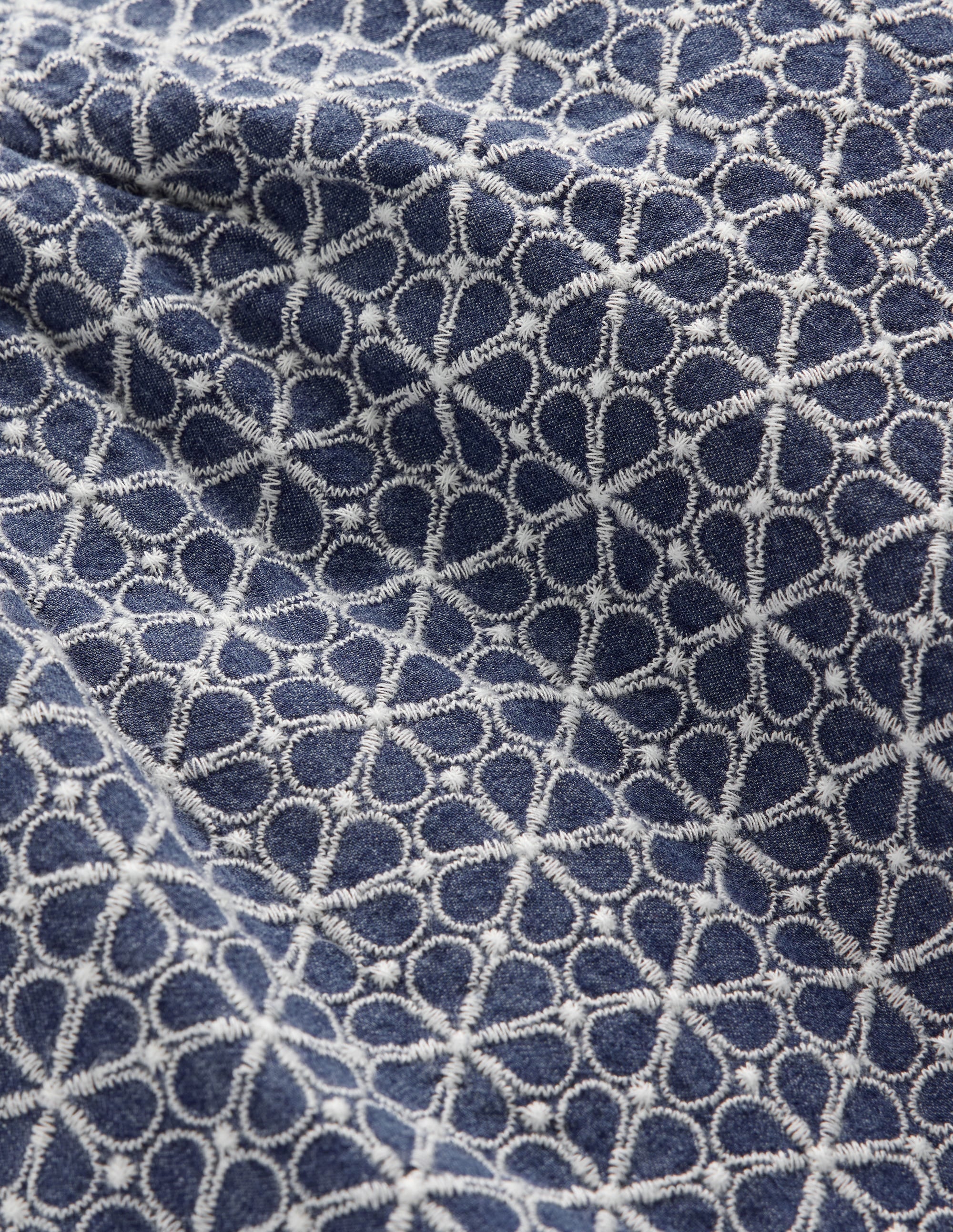 Puff Sleeve Woven Top-Chambray Broderie - Image 4