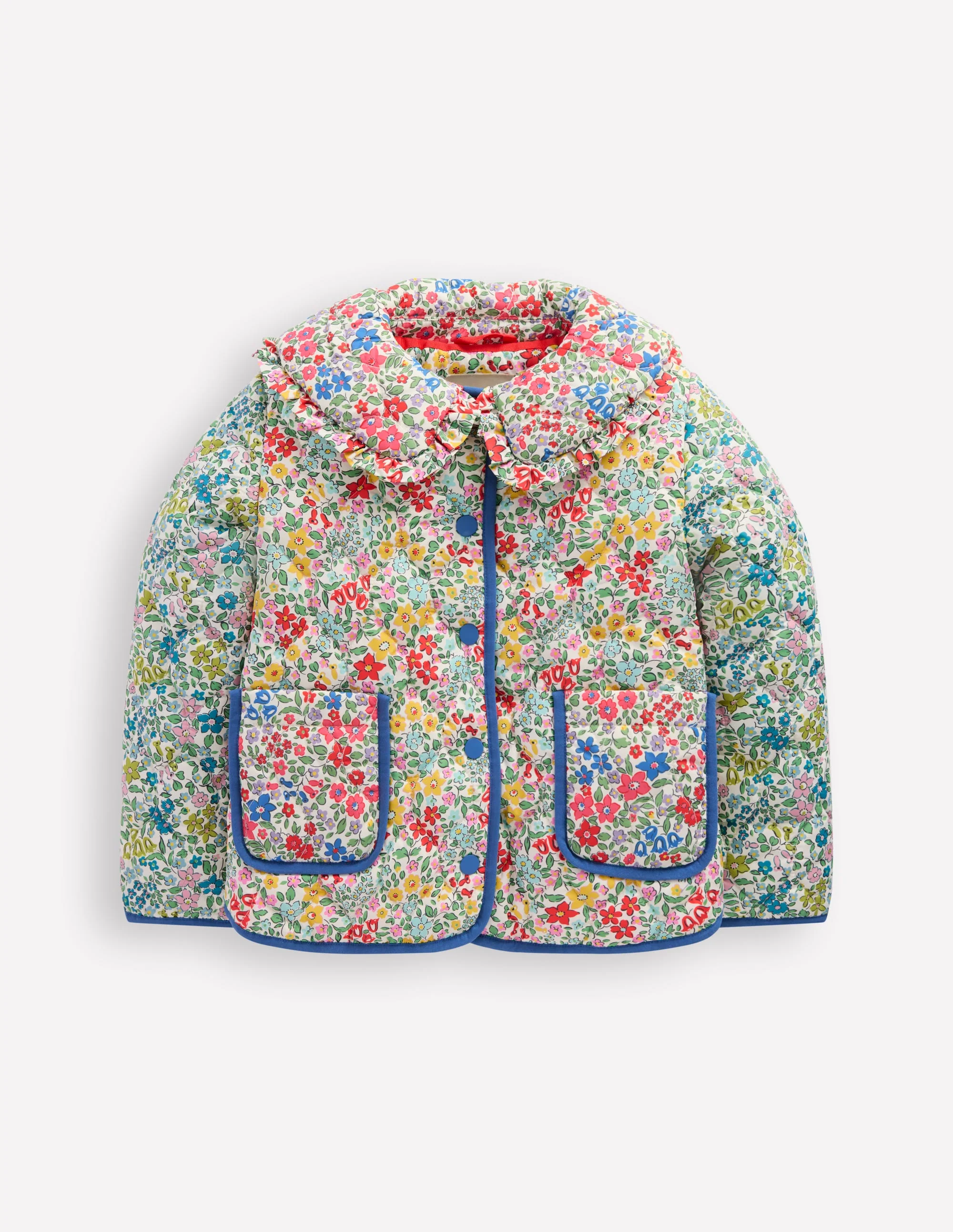 Quilted Collared Jacket-Rose Pink Flowerbed
