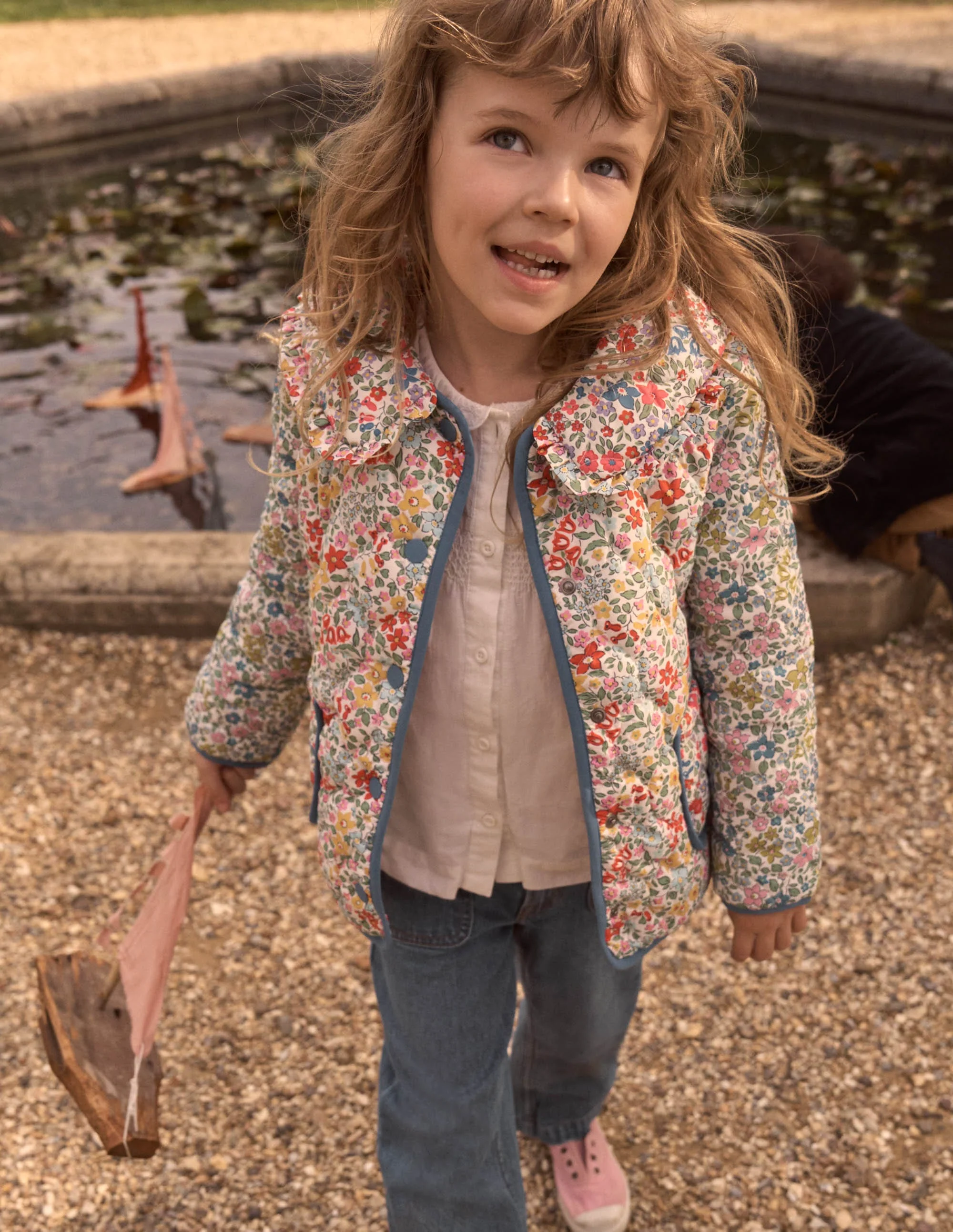 Quilted Collared Jacket-Rose Pink Flowerbed - Image 6