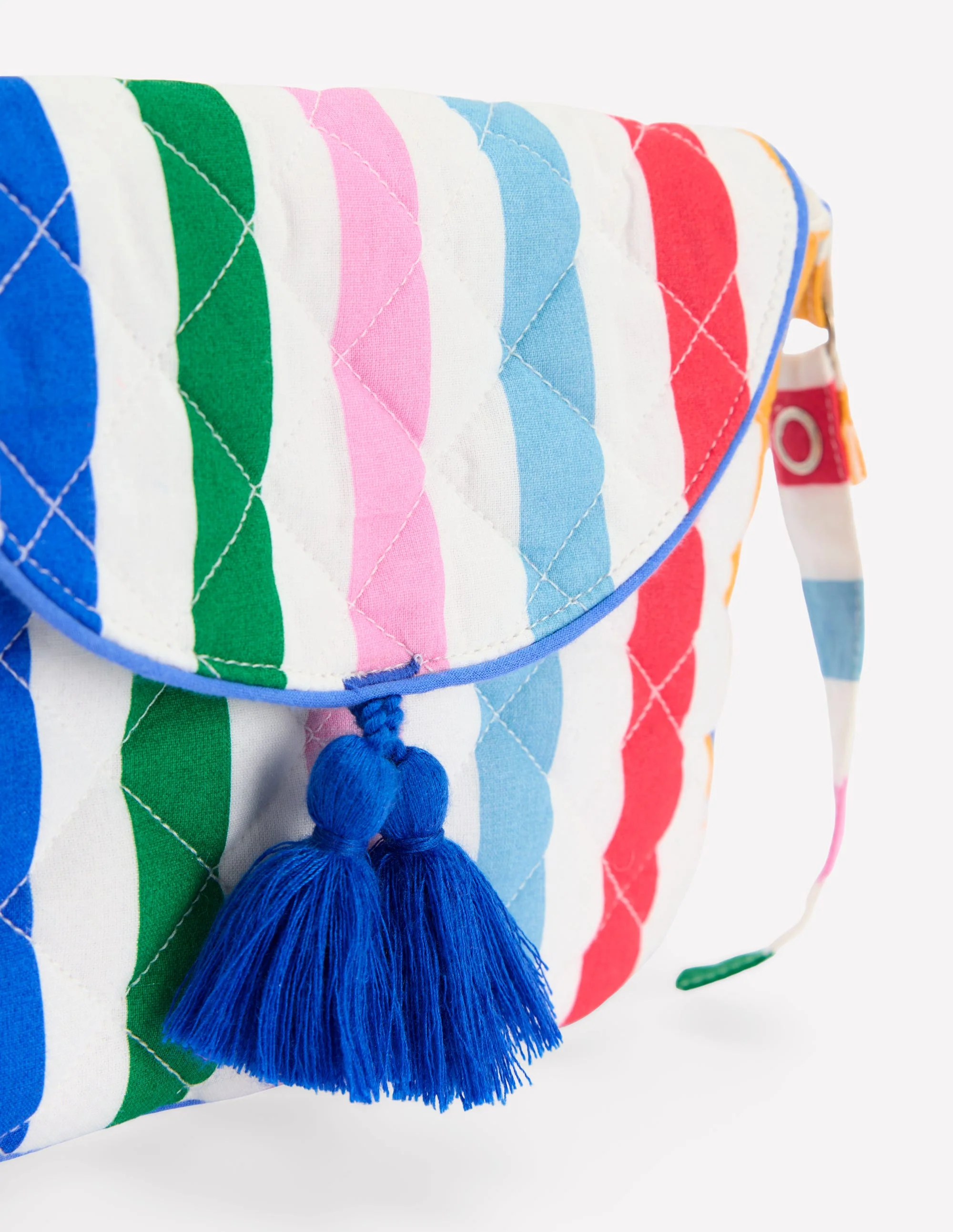 Quilted Cross-body Bag-Multi Stripe - Image 2