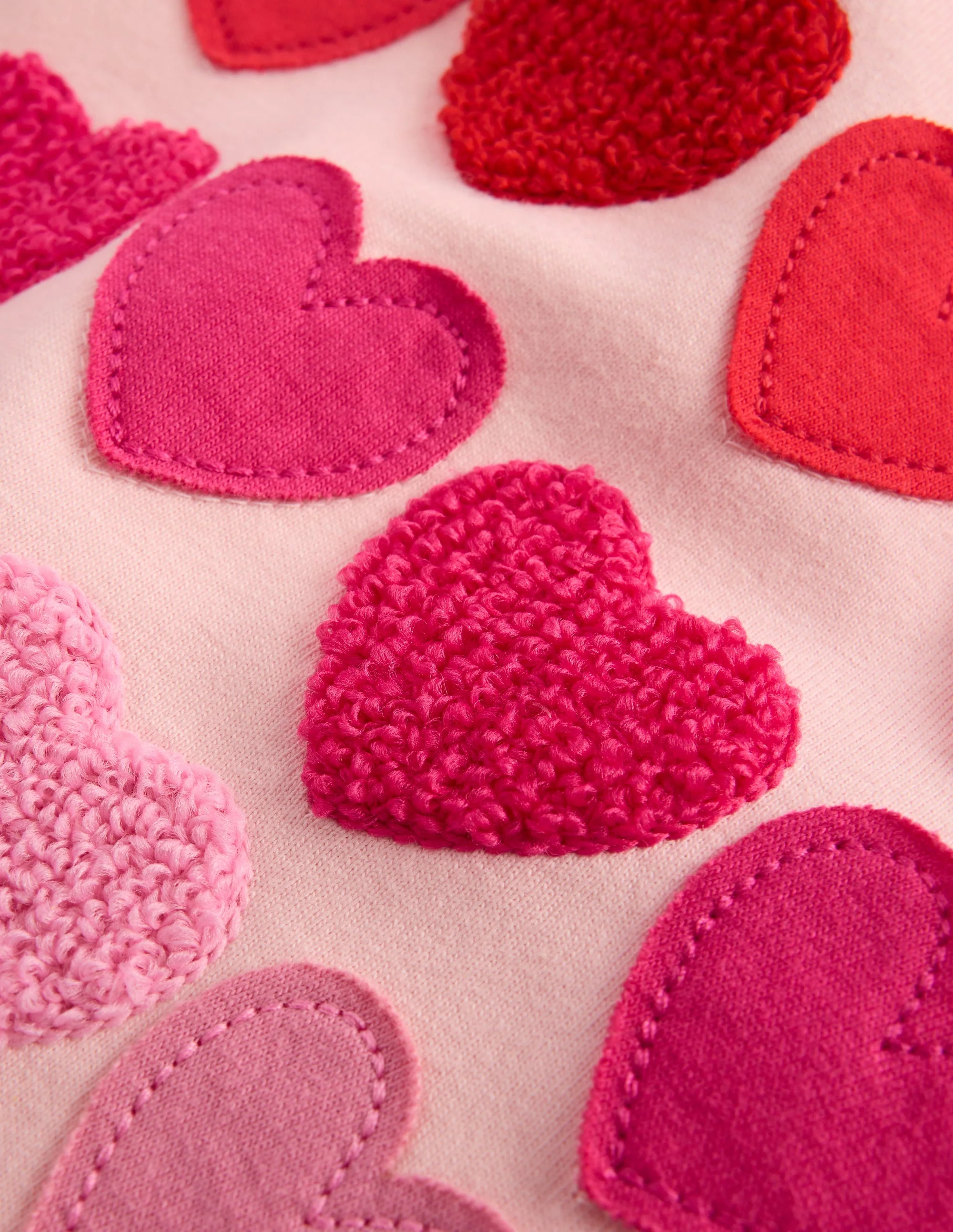 Relaxed Applique T-shirt-Chalk Pink Heart rainbow - Image 3