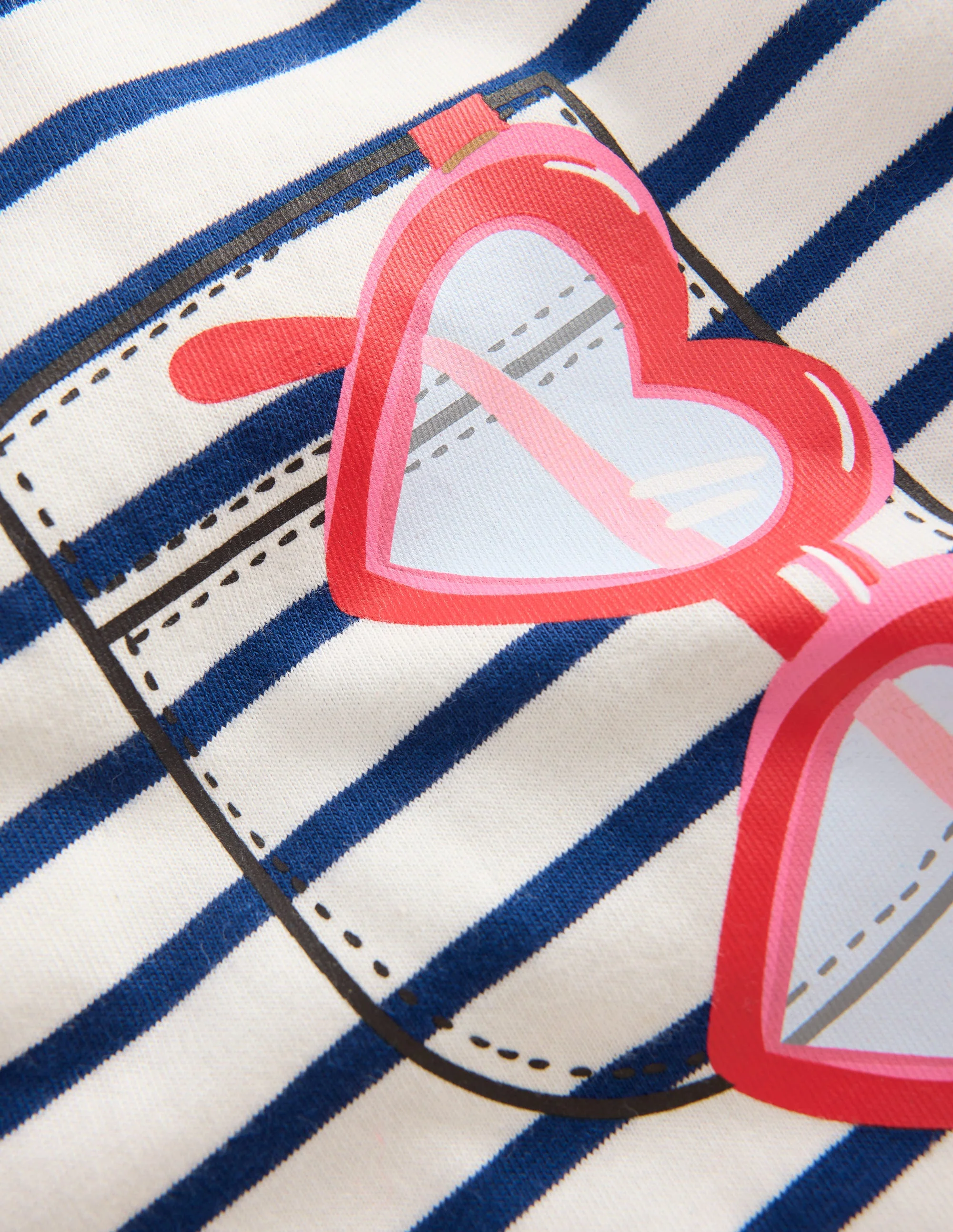 Relaxed Applique T-shirt-Navy Stripe Sunglasses - Image 3