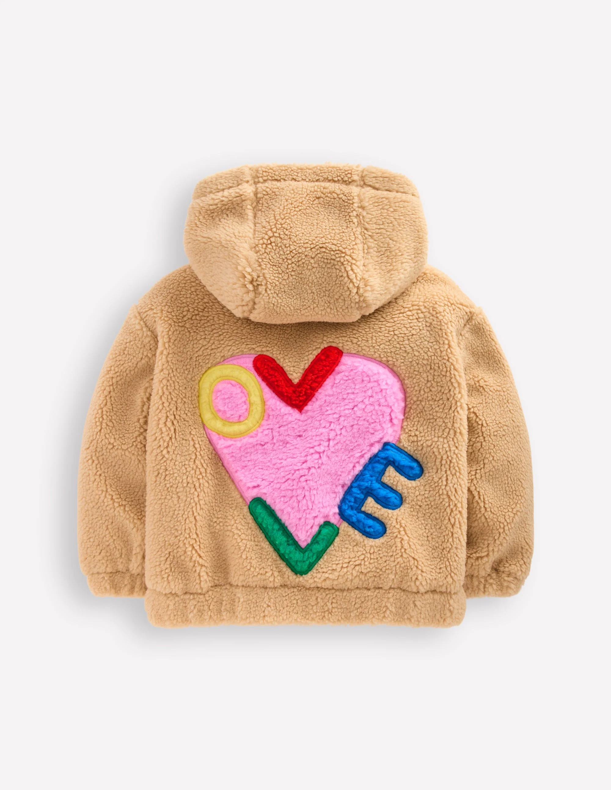 Relaxed Borg Zip-through-Love Applique Borg - Image 2