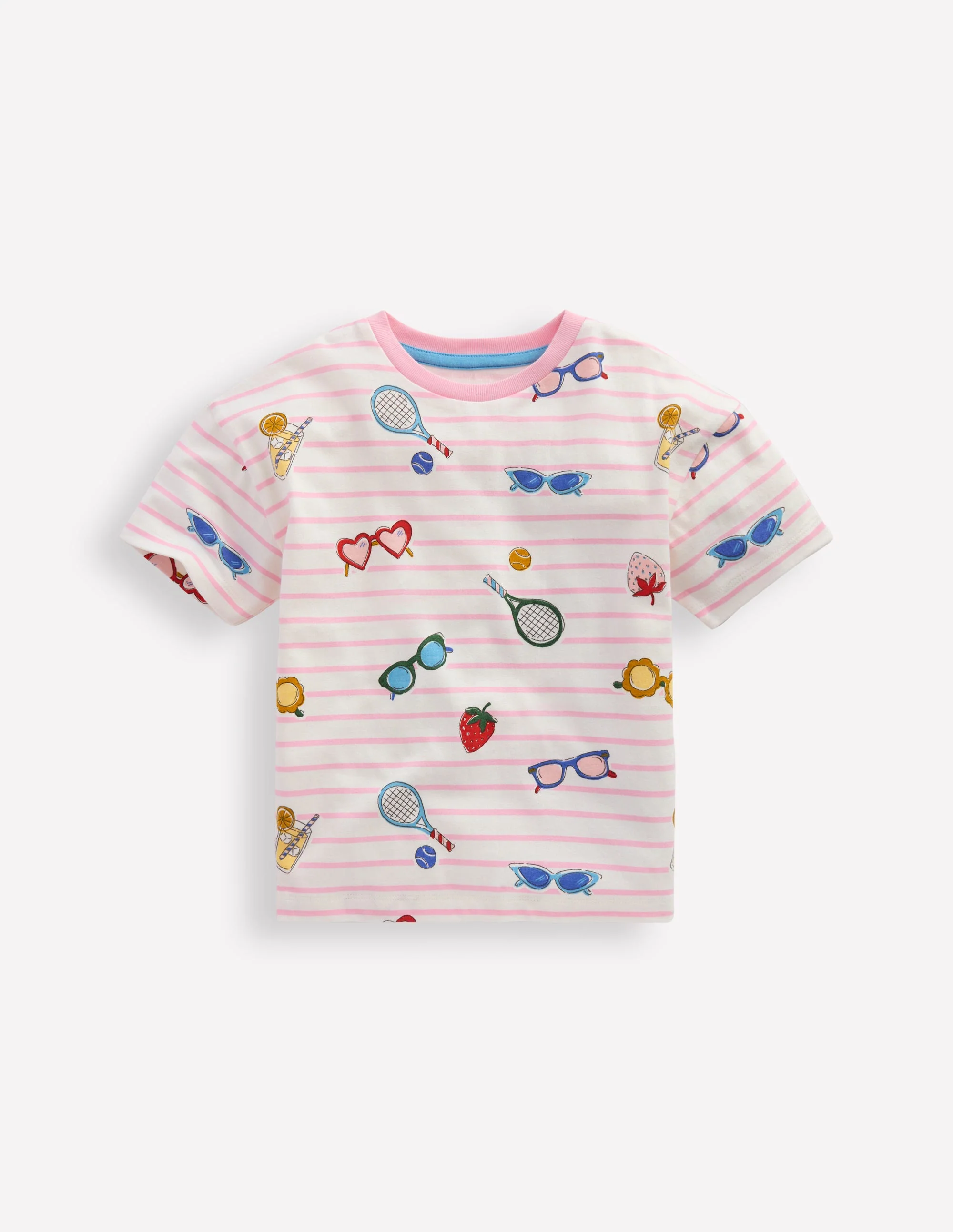 Relaxed Breton T-shirt-Spring Blossom Pink Holiday