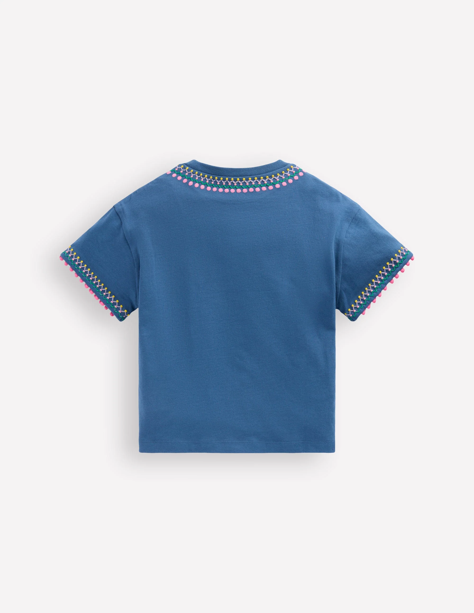 Relaxed Embroidered T-shirt-Navy - Image 2