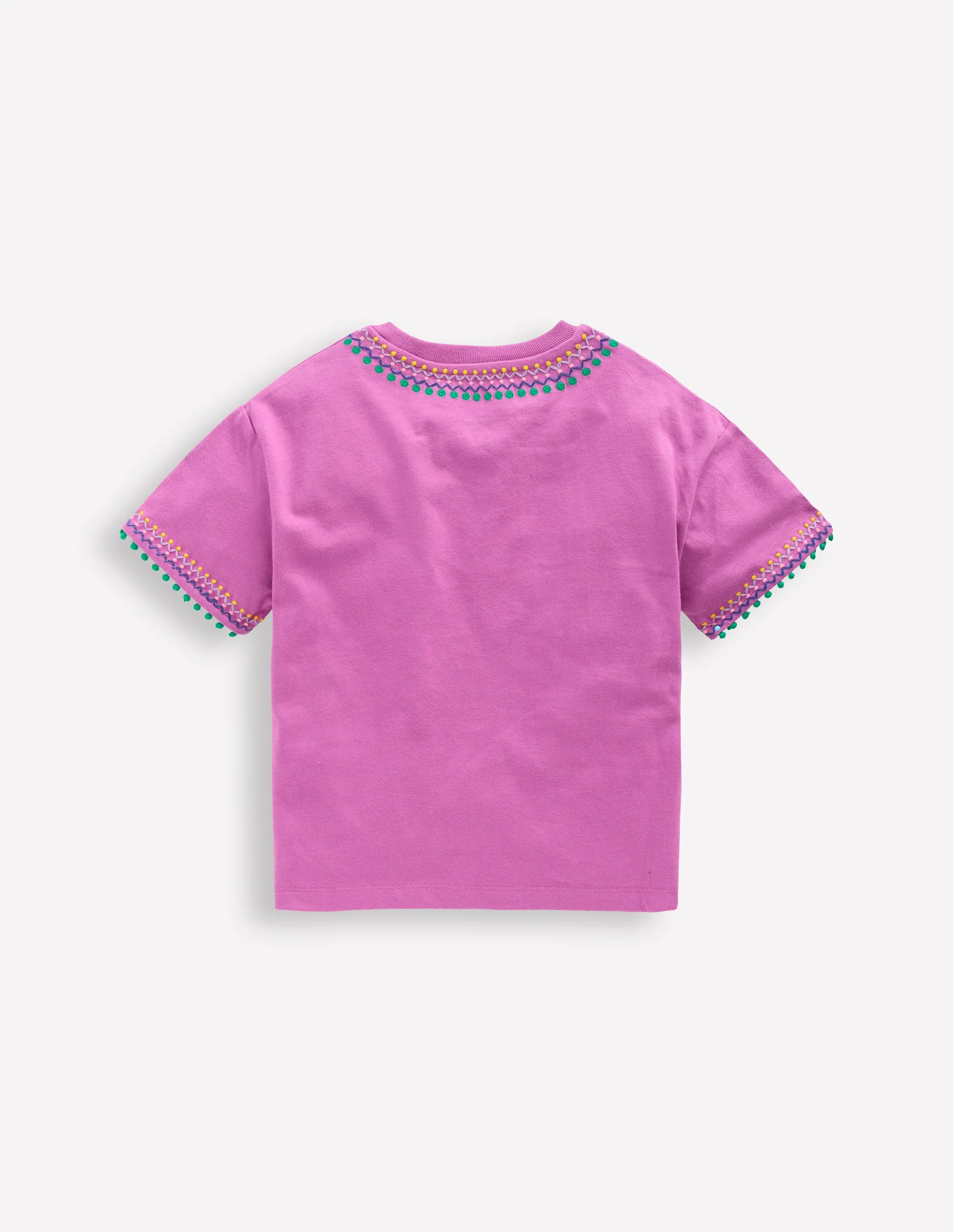 Relaxed Embroidered T-shirt-Radiant Orchid - Image 2