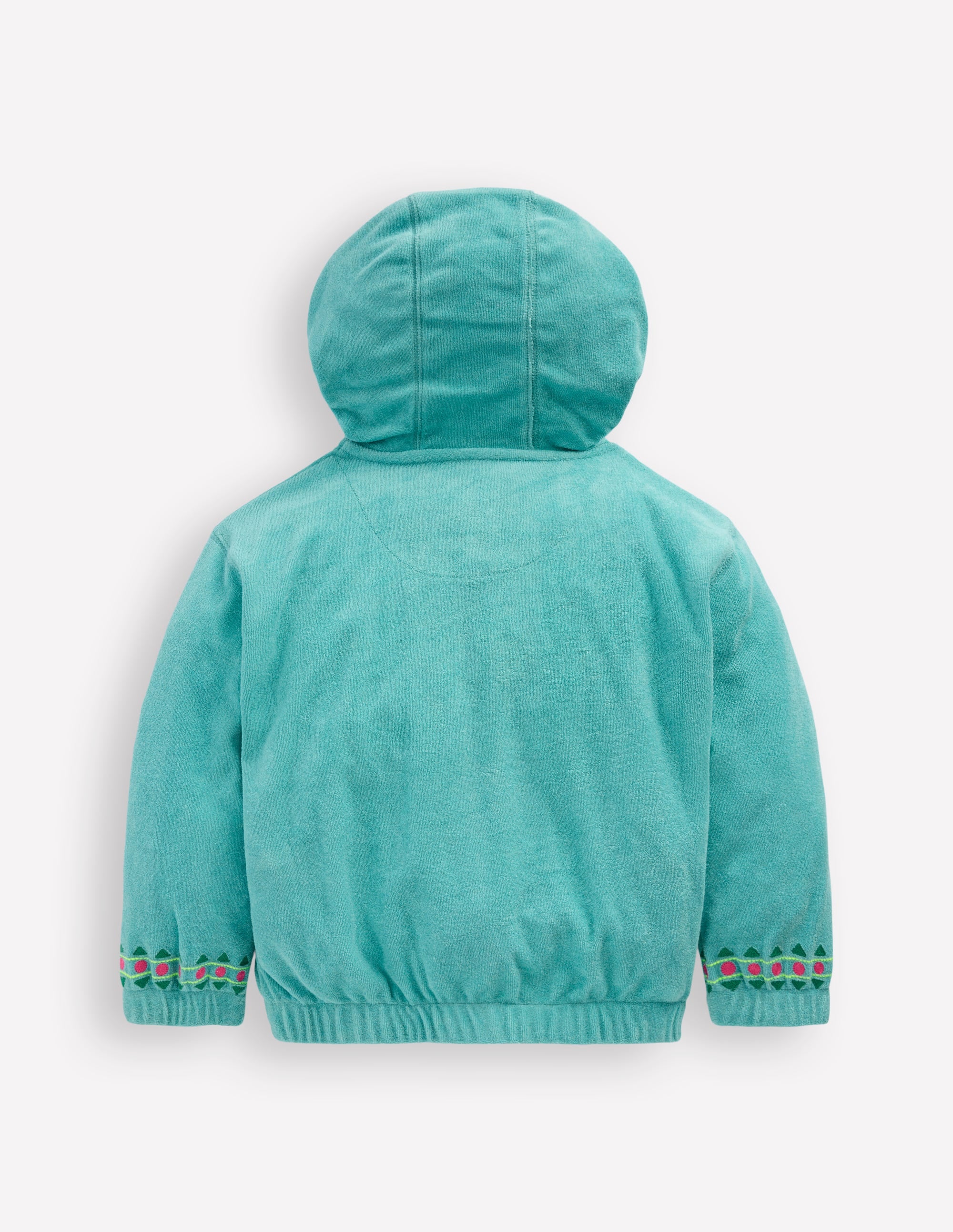 Relaxed Towelling Hoodie-Blue Embroidery - Image 2