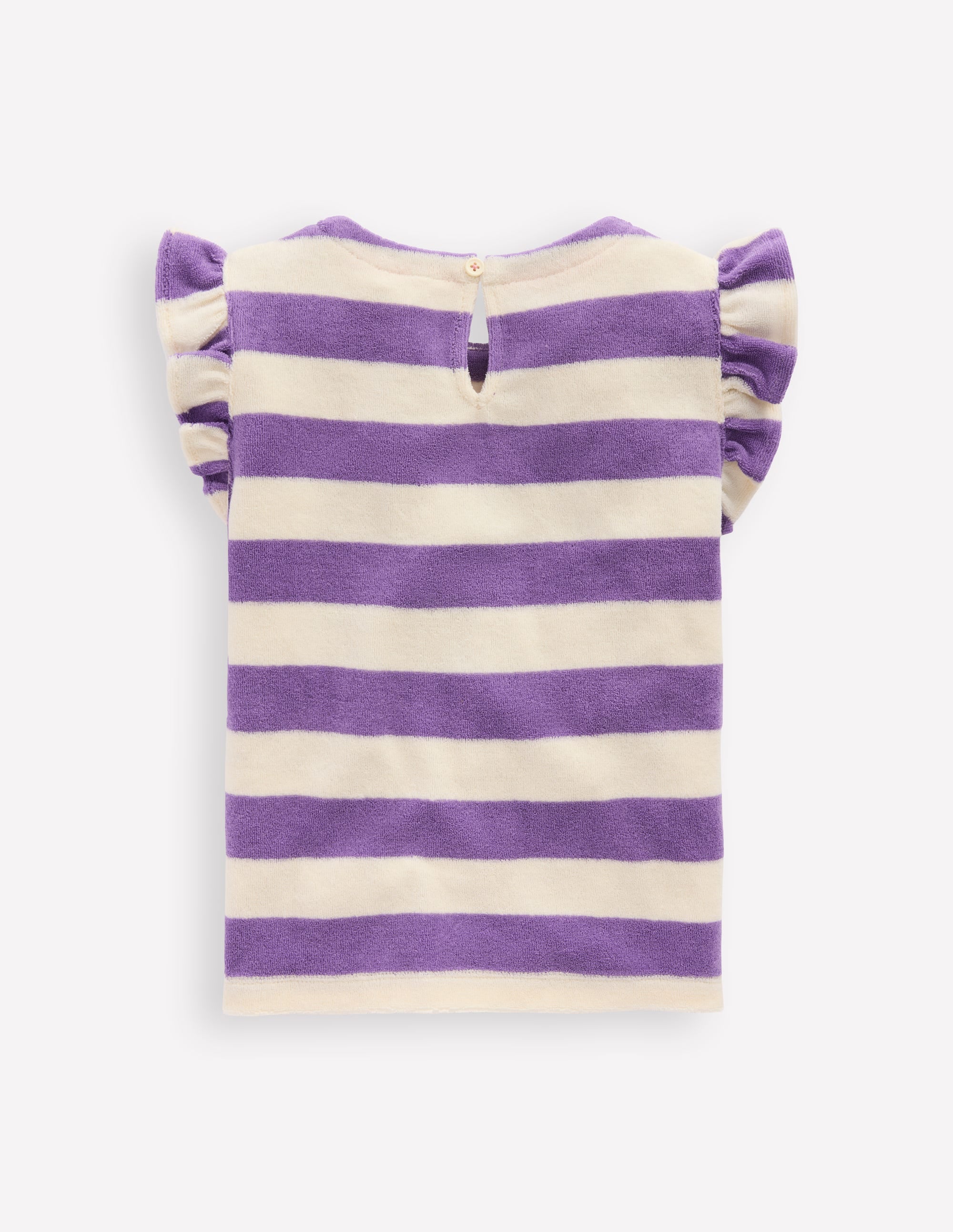 Relaxed Towelling Top-Soft Ivory/Aster Purple - Image 2