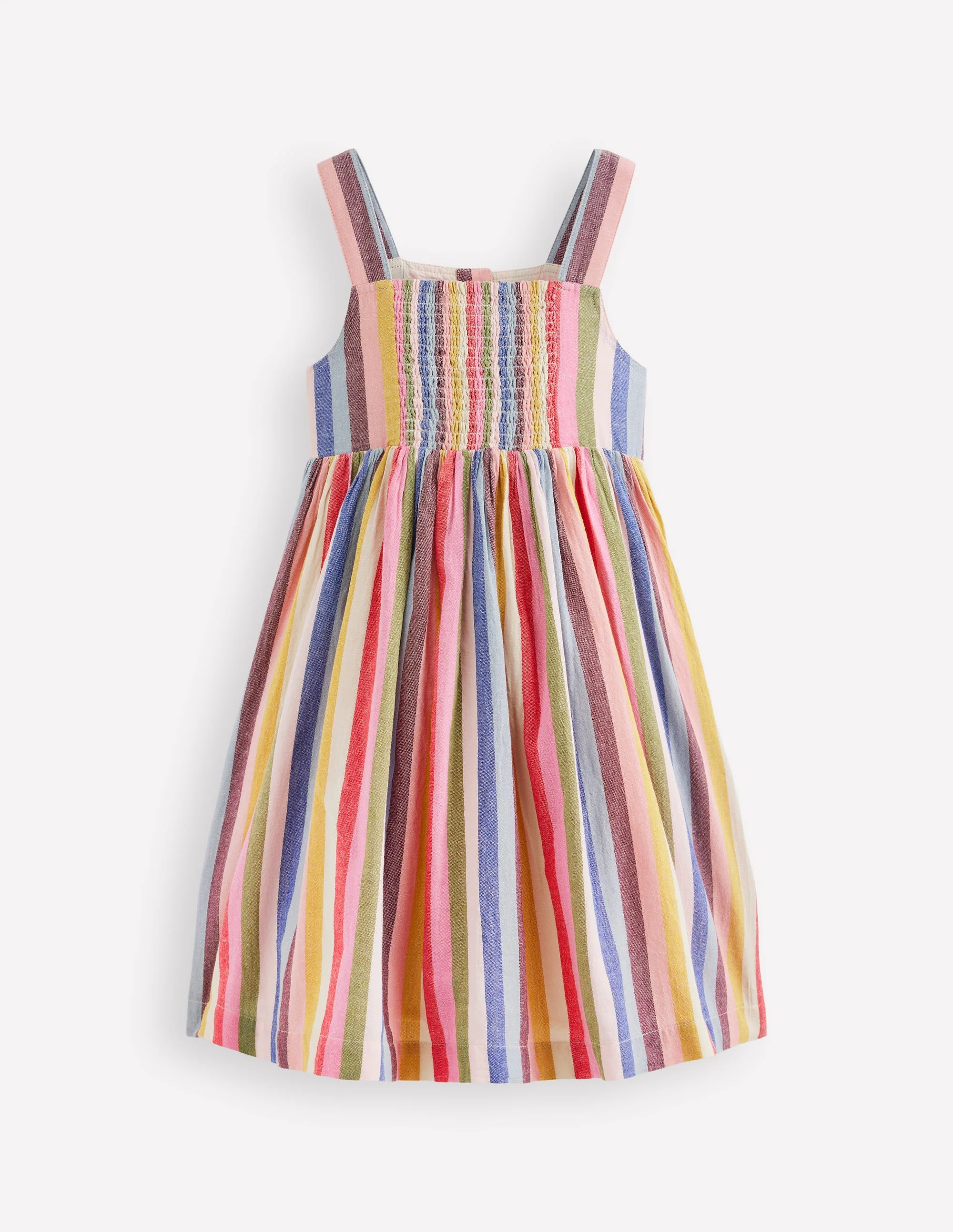 Remy Button Through Dress-Pink/ Green Multistripe - Image 2