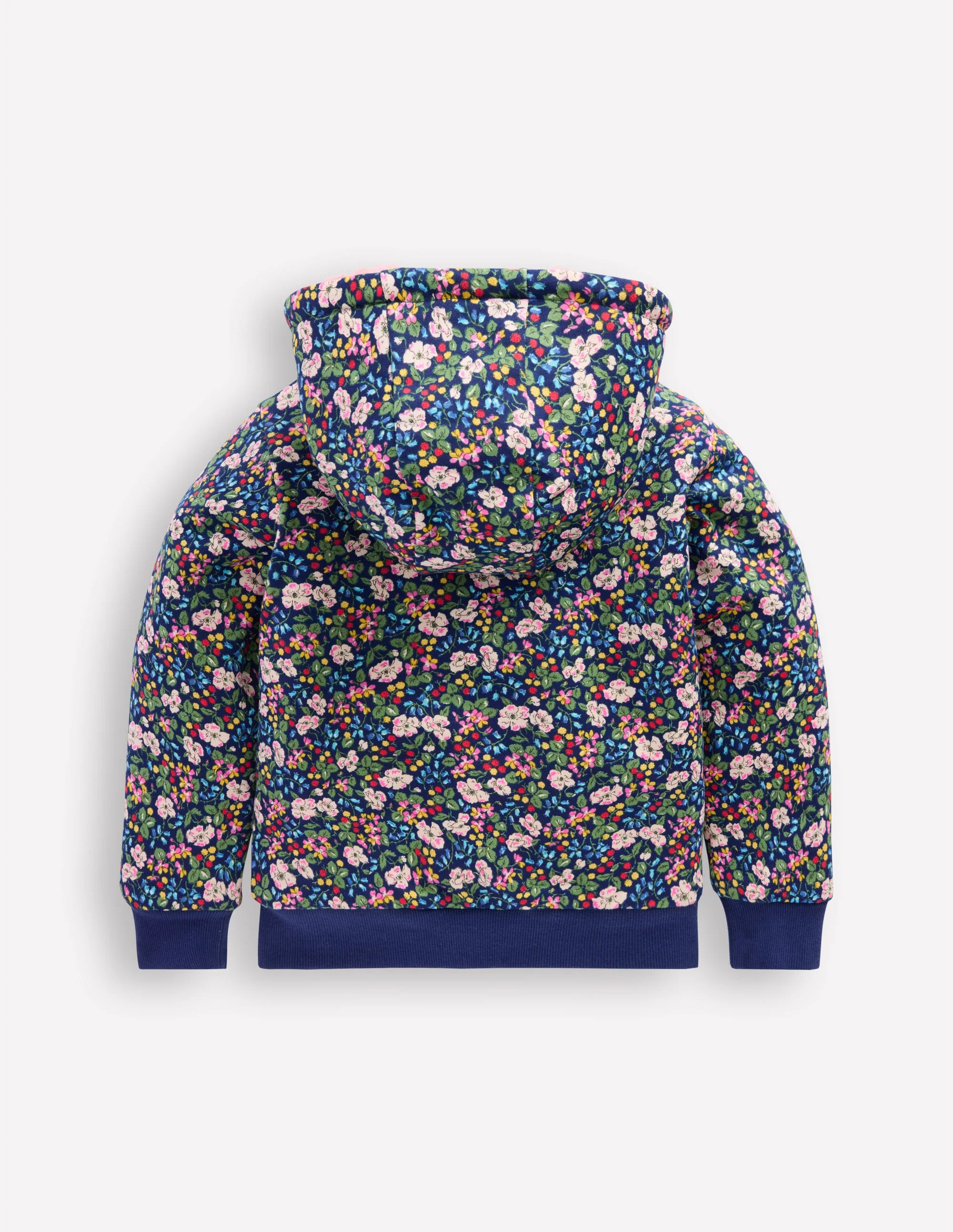 Reversible Borg Hoodie-Starboard Blue Berry Floral - Image 3