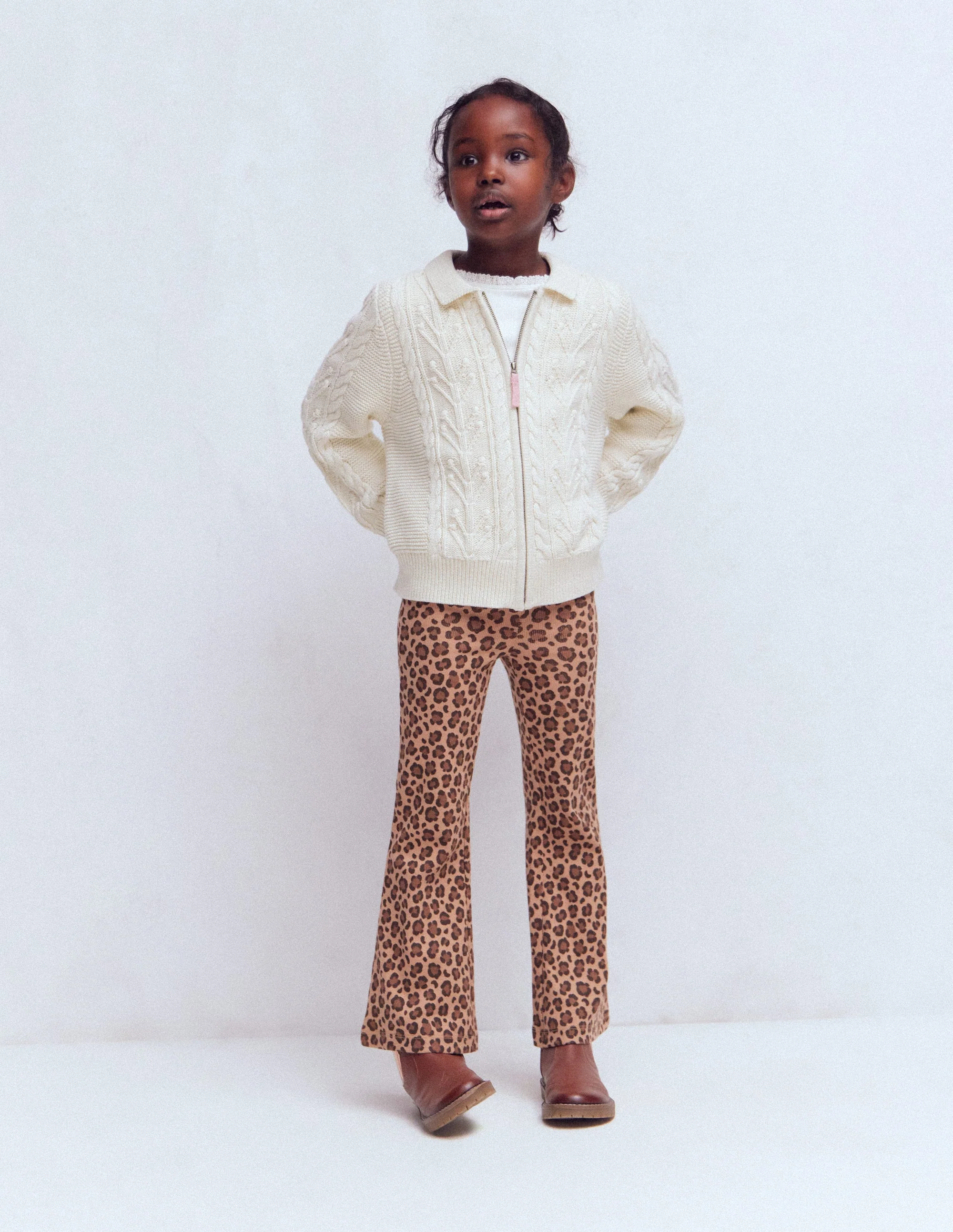 Ribbed Flared Legging-Leopard - Image 2