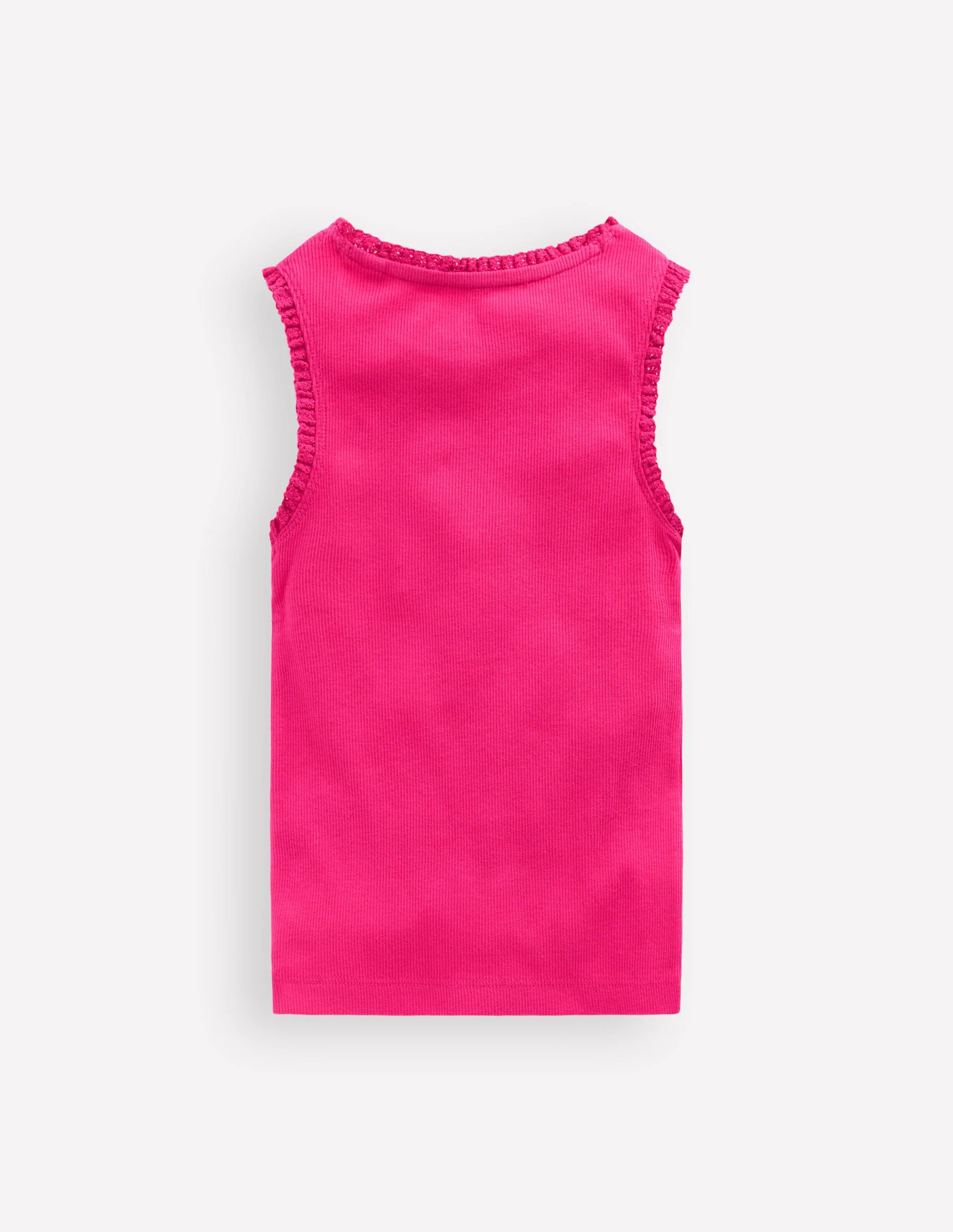 Ribbed Lace Trim Vest-Pink Peony - Image 2