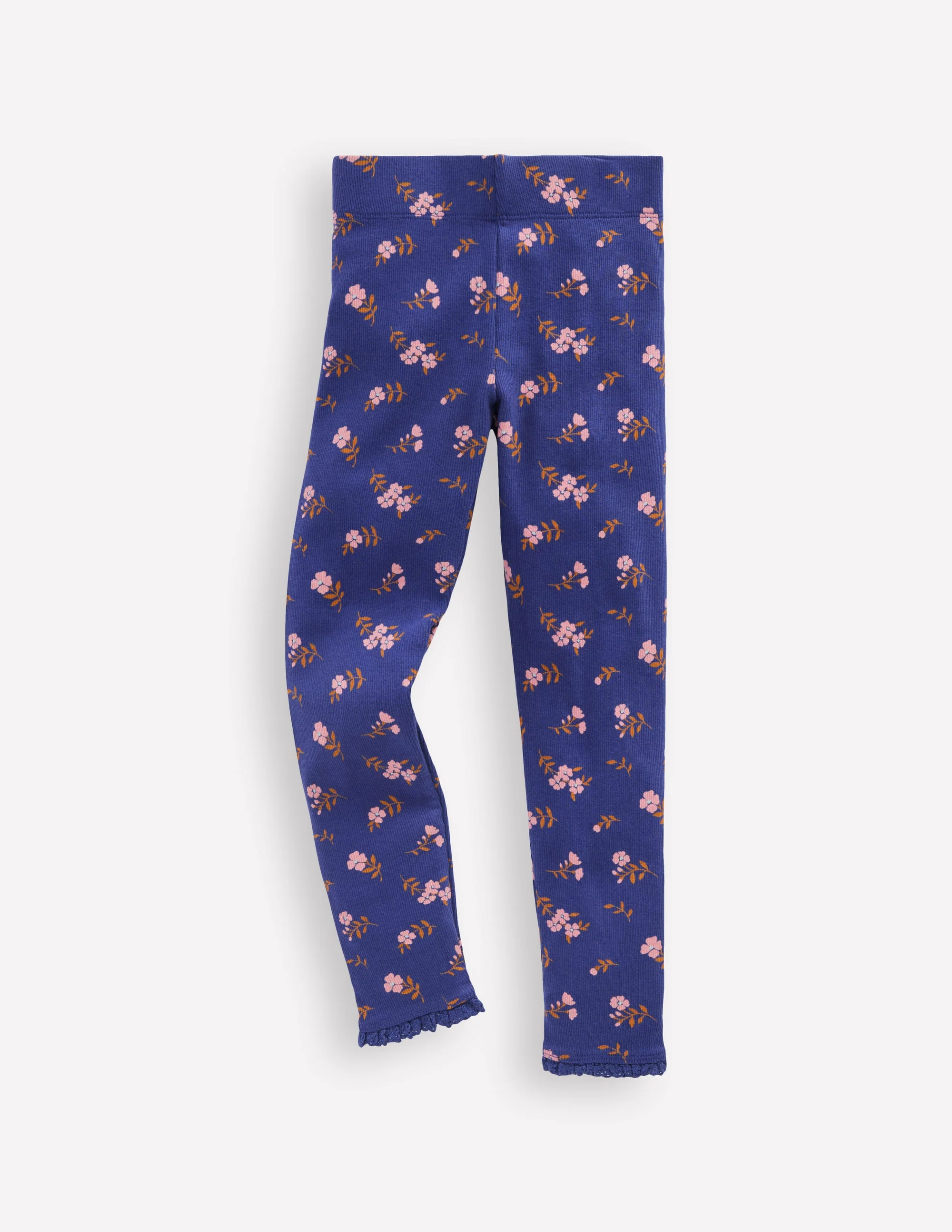 Ribbed Leggings-Starboard Blue Sprig