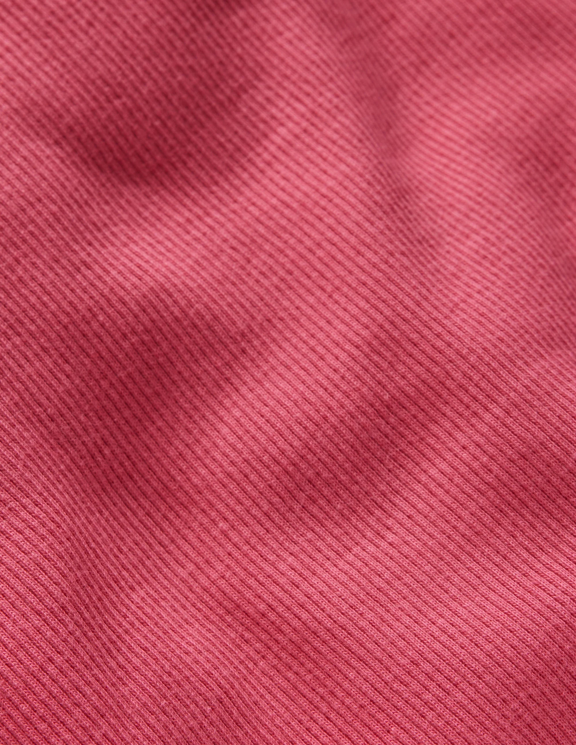 Ribbed Long Sleeve T-shirt-Rose Pink - Image 3
