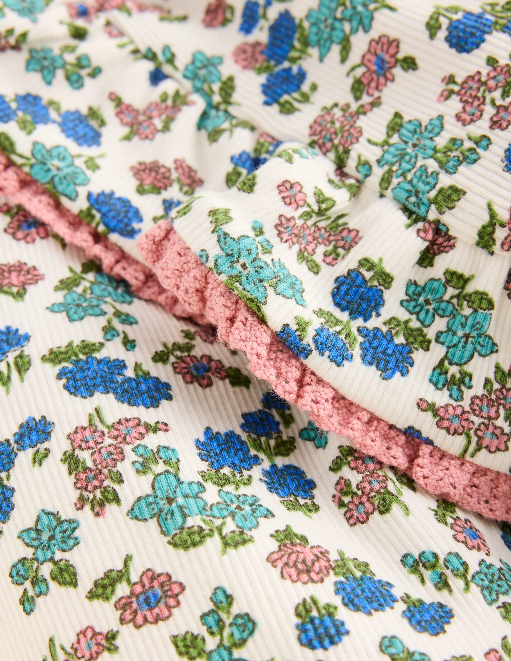 Ribbed Tunic Set-Soft Ivory Floral - Image 3