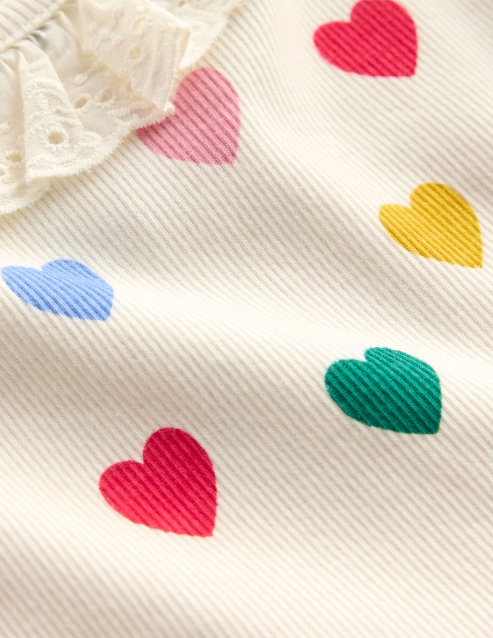 Ribbed Tunic Set-Soft Ivory Small Hearts - Image 3