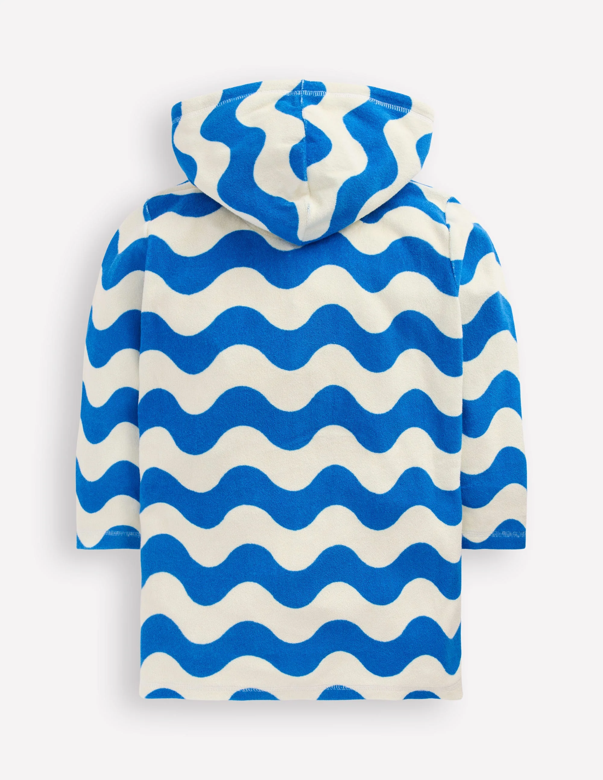 Romie Towelling Zip Throw-On-Blue and Ivory Wave - Image 2