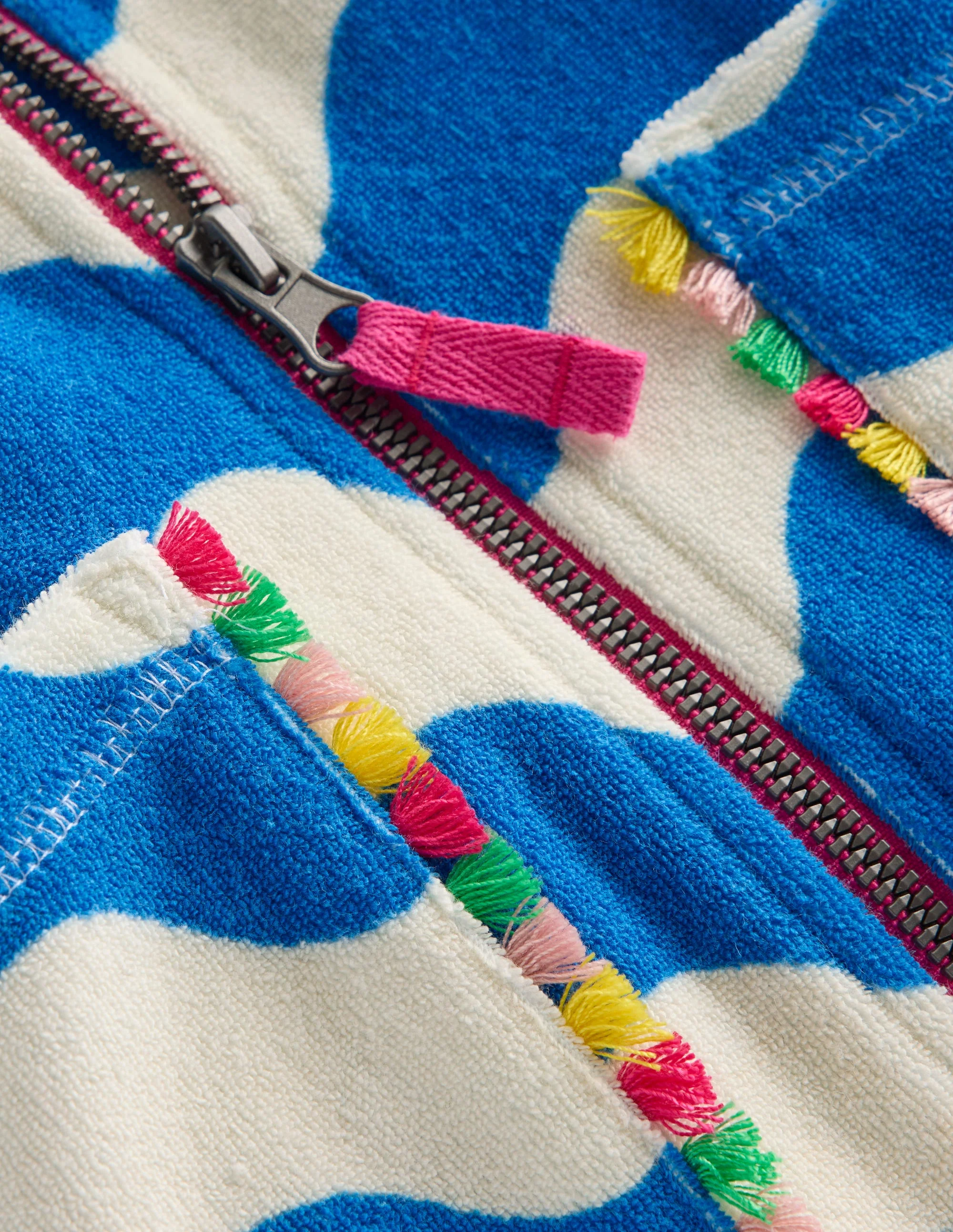 Romie Towelling Zip Throw-On-Blue and Ivory Wave - Image 3