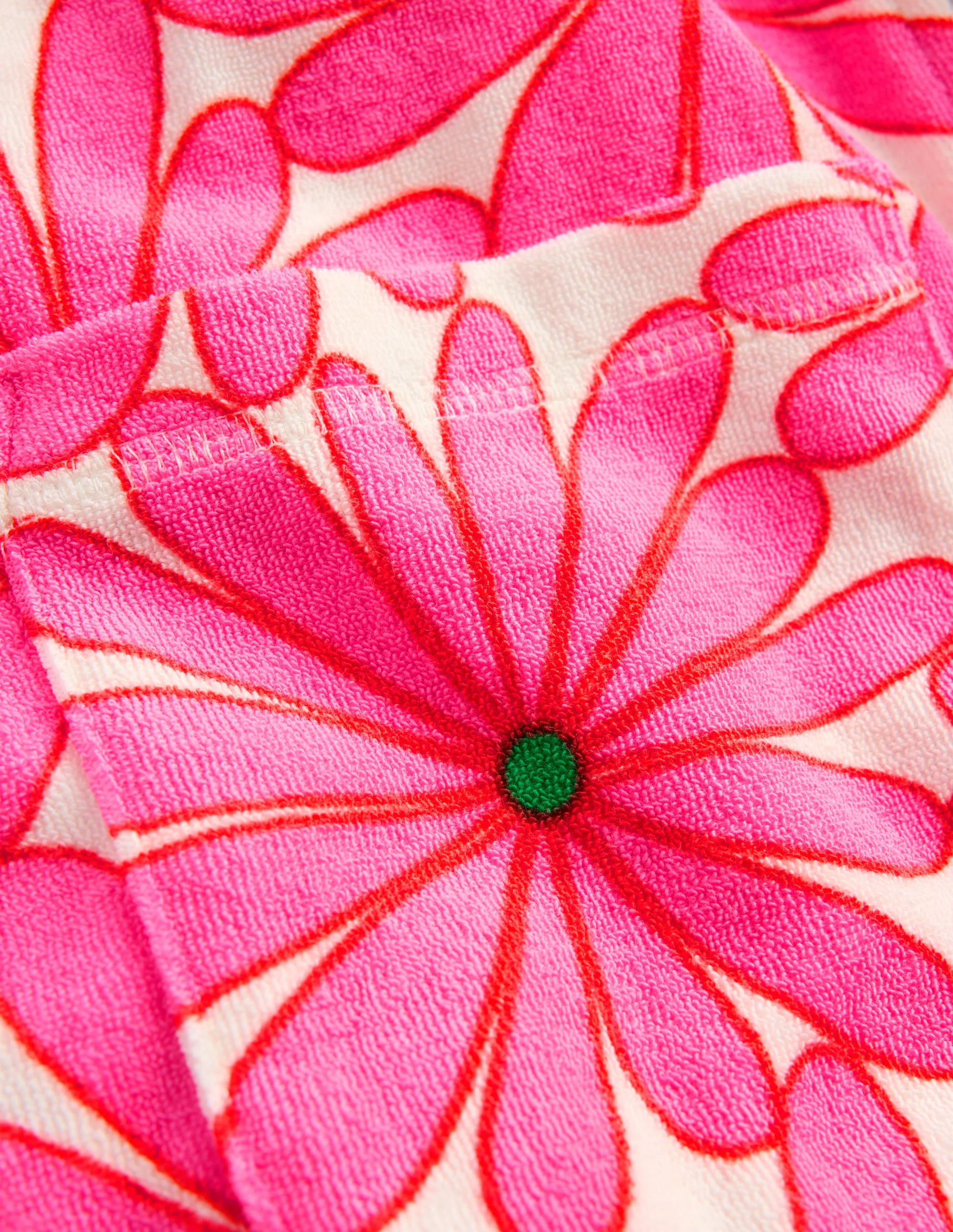 Romie Towelling Zip Throw-On-Festival Pink Giant Daisy - Image 3