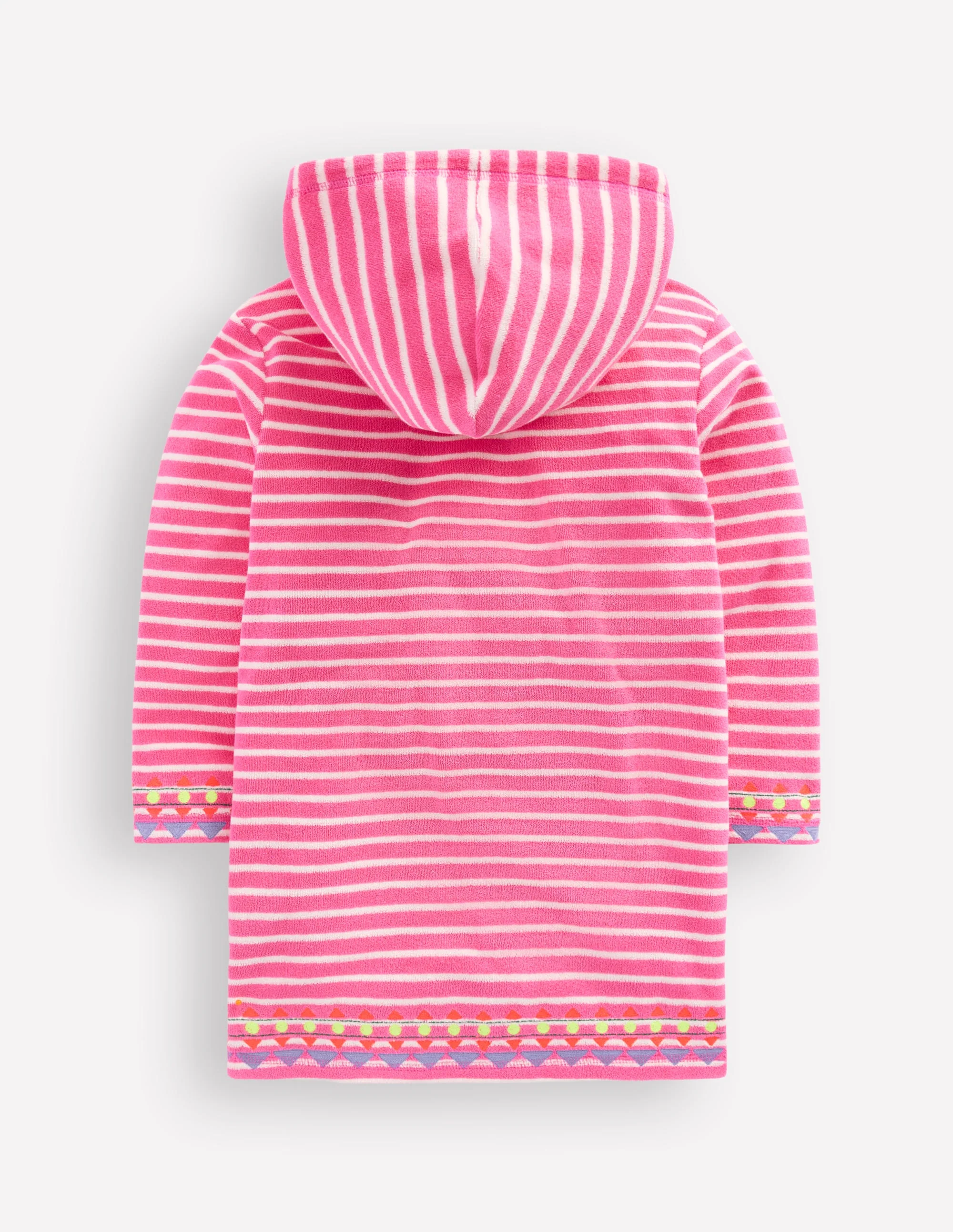 Romie Towelling Zip Throw-On-Sorbet Pink Stripe - Image 2