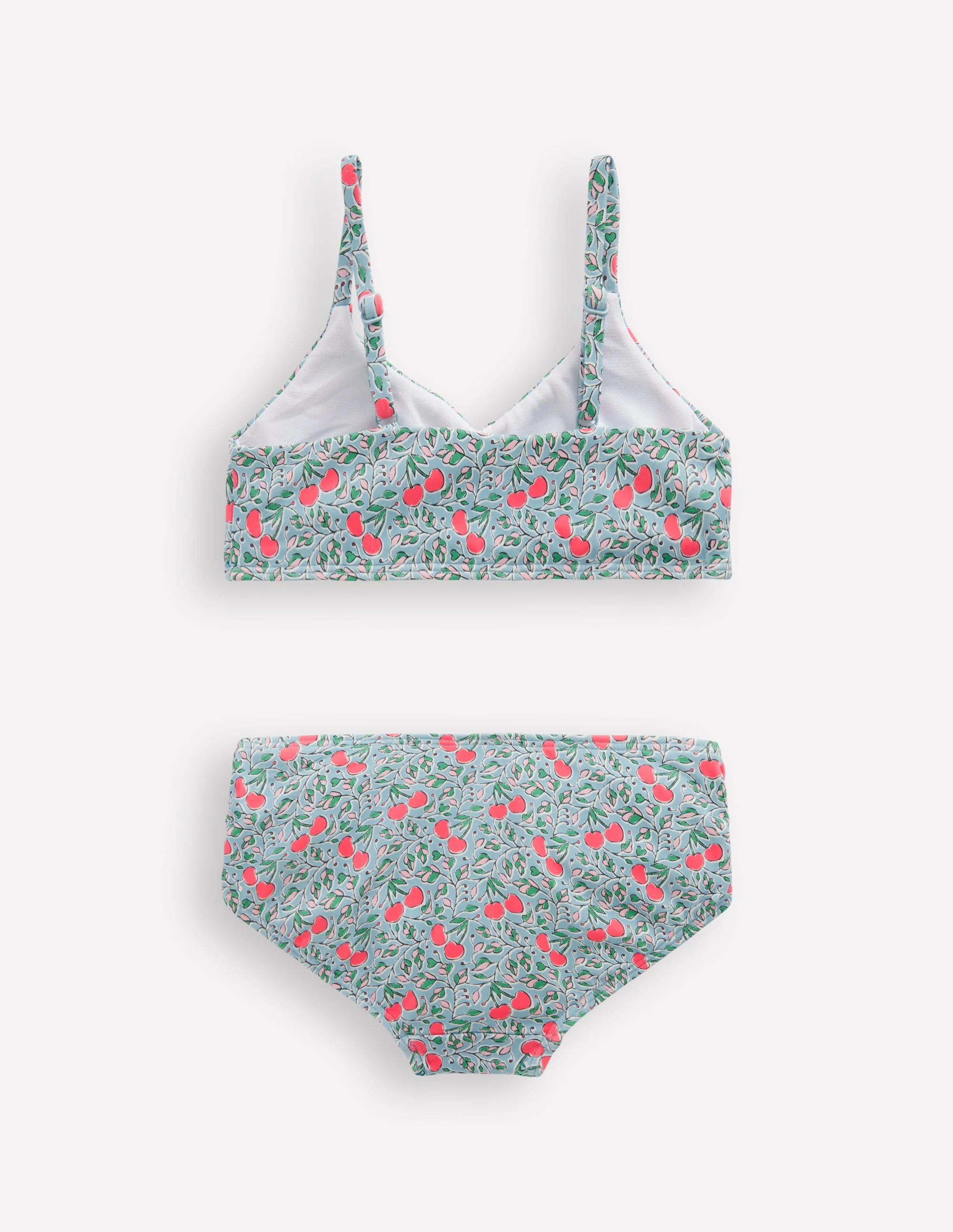 Ruched Bikini-Misty Blue Cherry Vine - Image 2