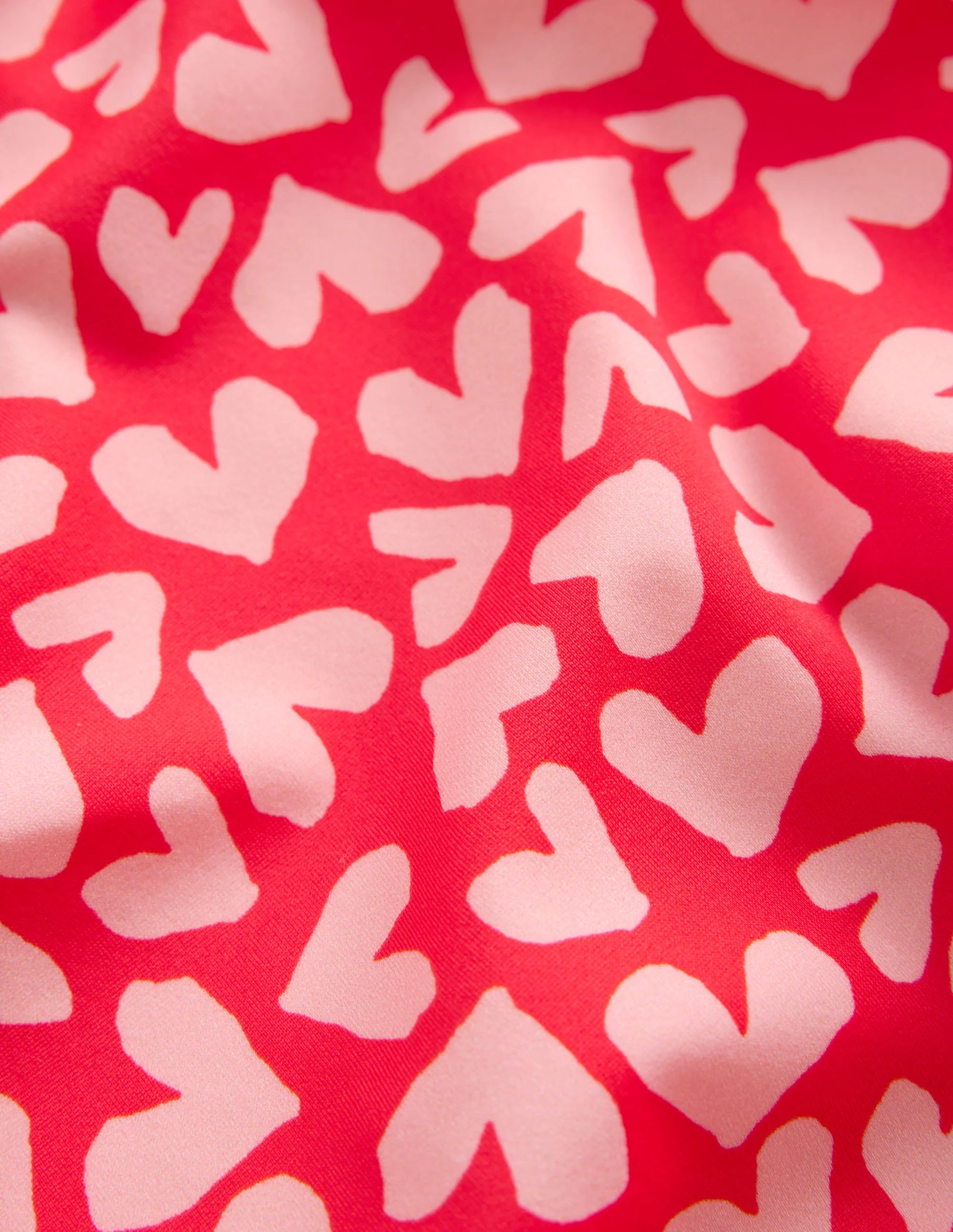 Ruched Tankini Set-Rockabilly Red Collage Hearts - Image 3