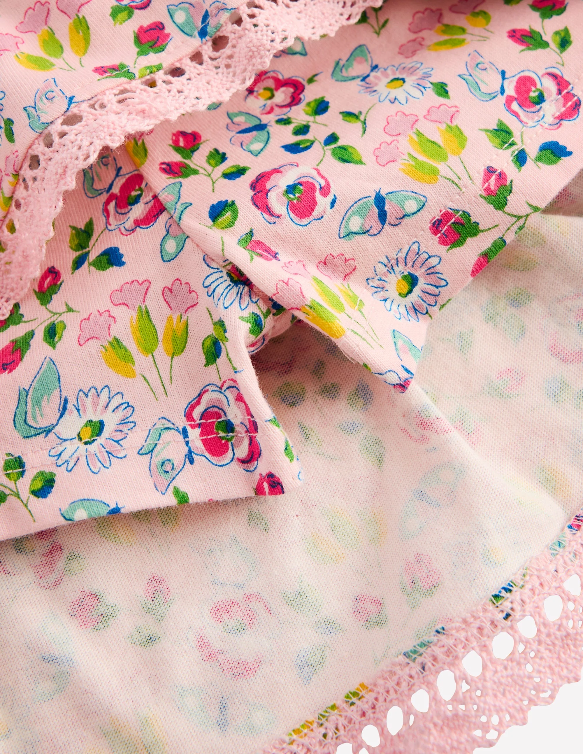 Ruffle Jersey Skort-Chalk Pink Spring Garden - Image 3