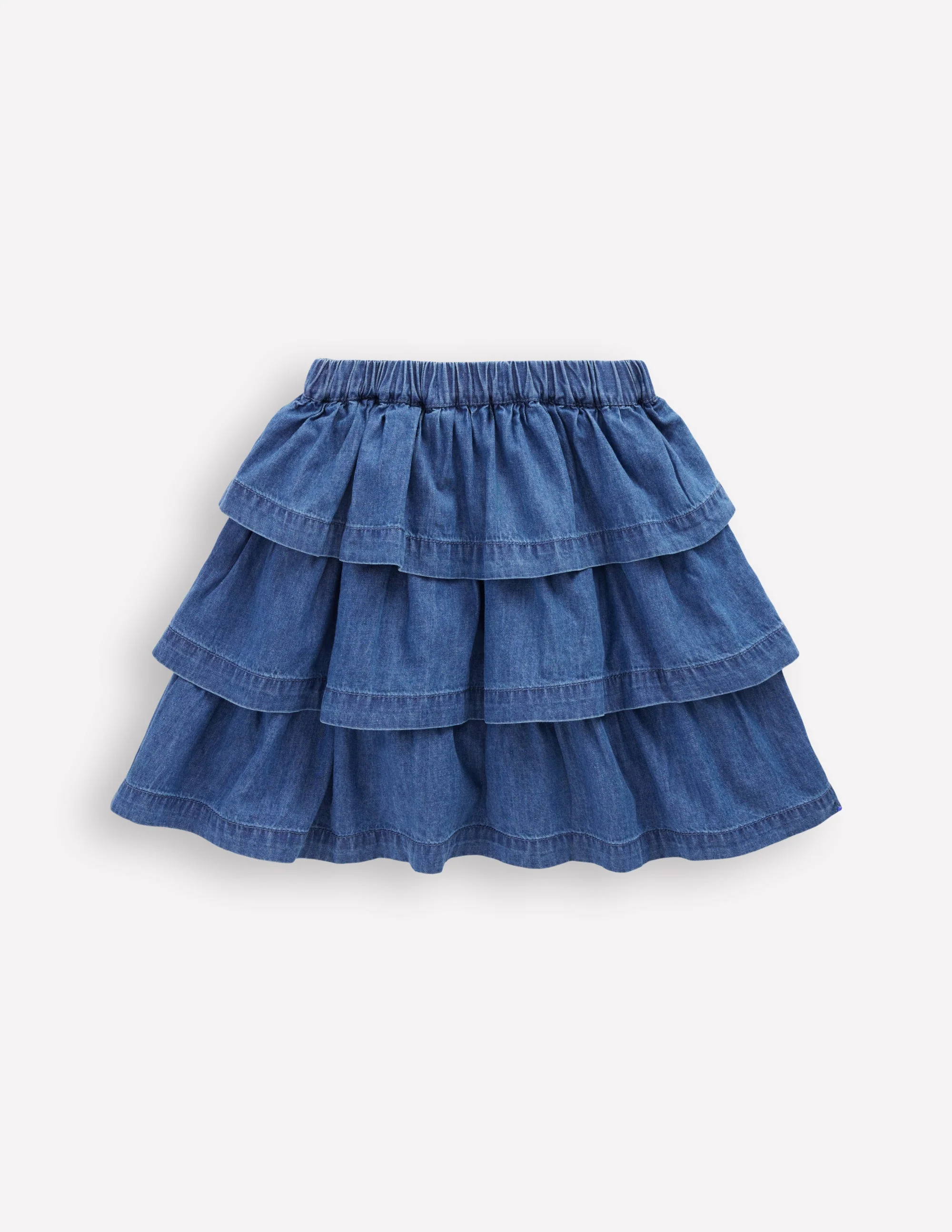Ruffle Tiered Skirt-Mid Vintage Denim - Image 2