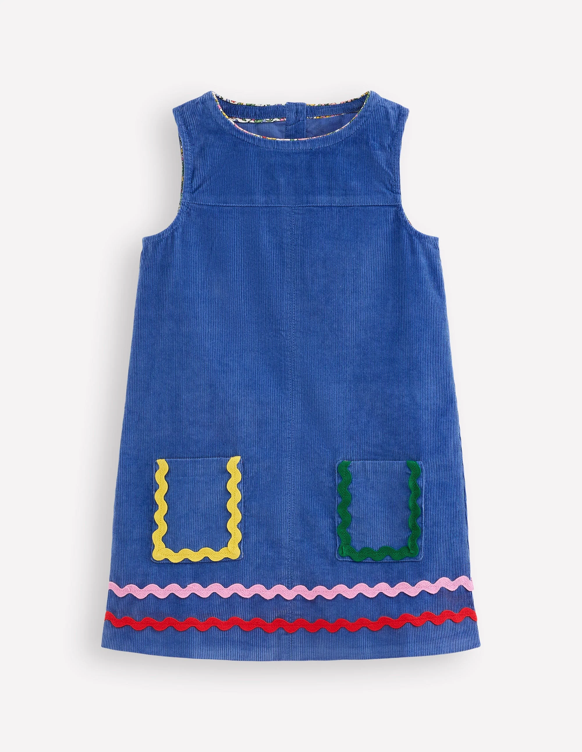 Saffy Cord Pinafore Dress-Bluejay