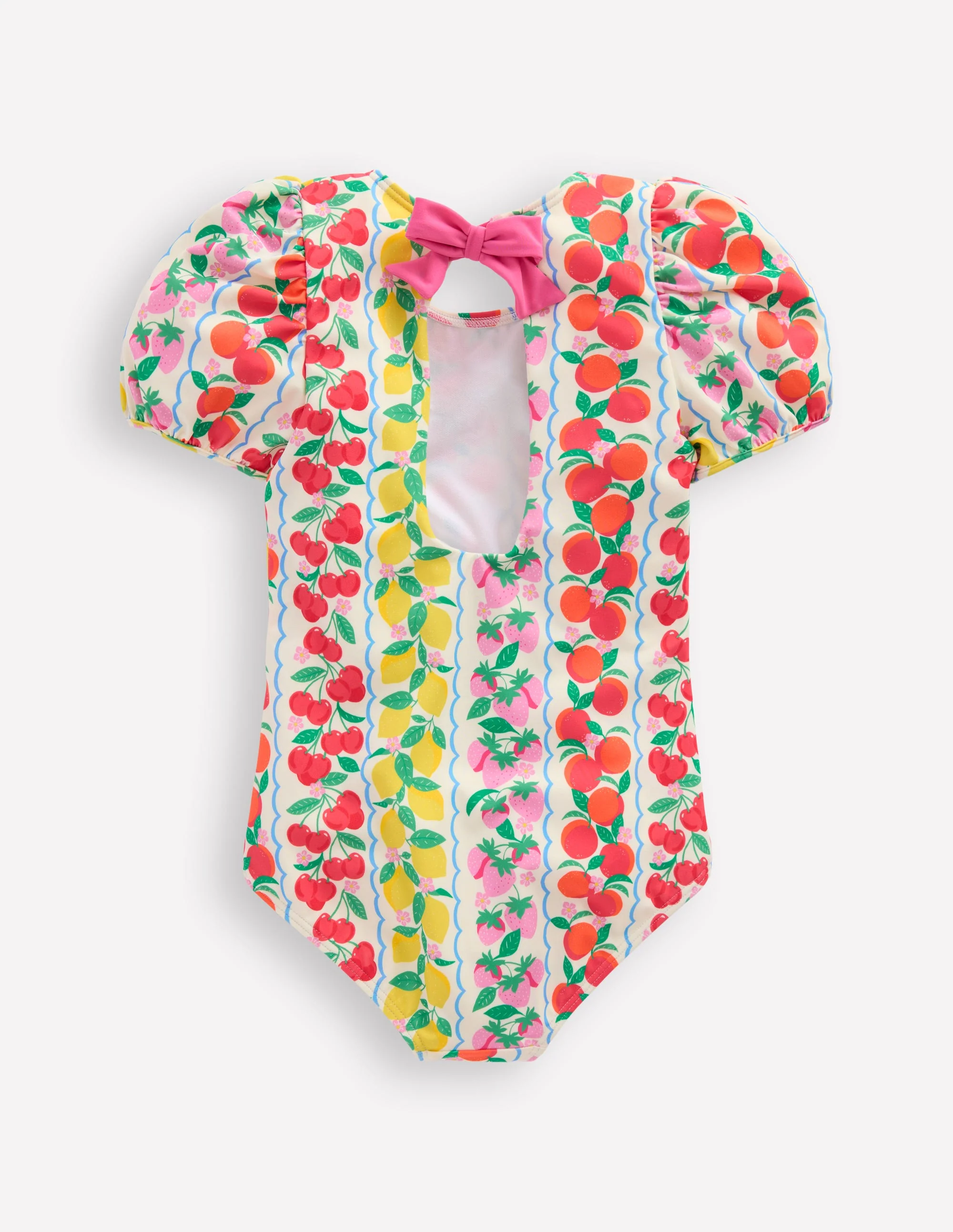 Sandy Puff Sleeve Swimsuit-Rainbow Fruit Stripe - Image 2