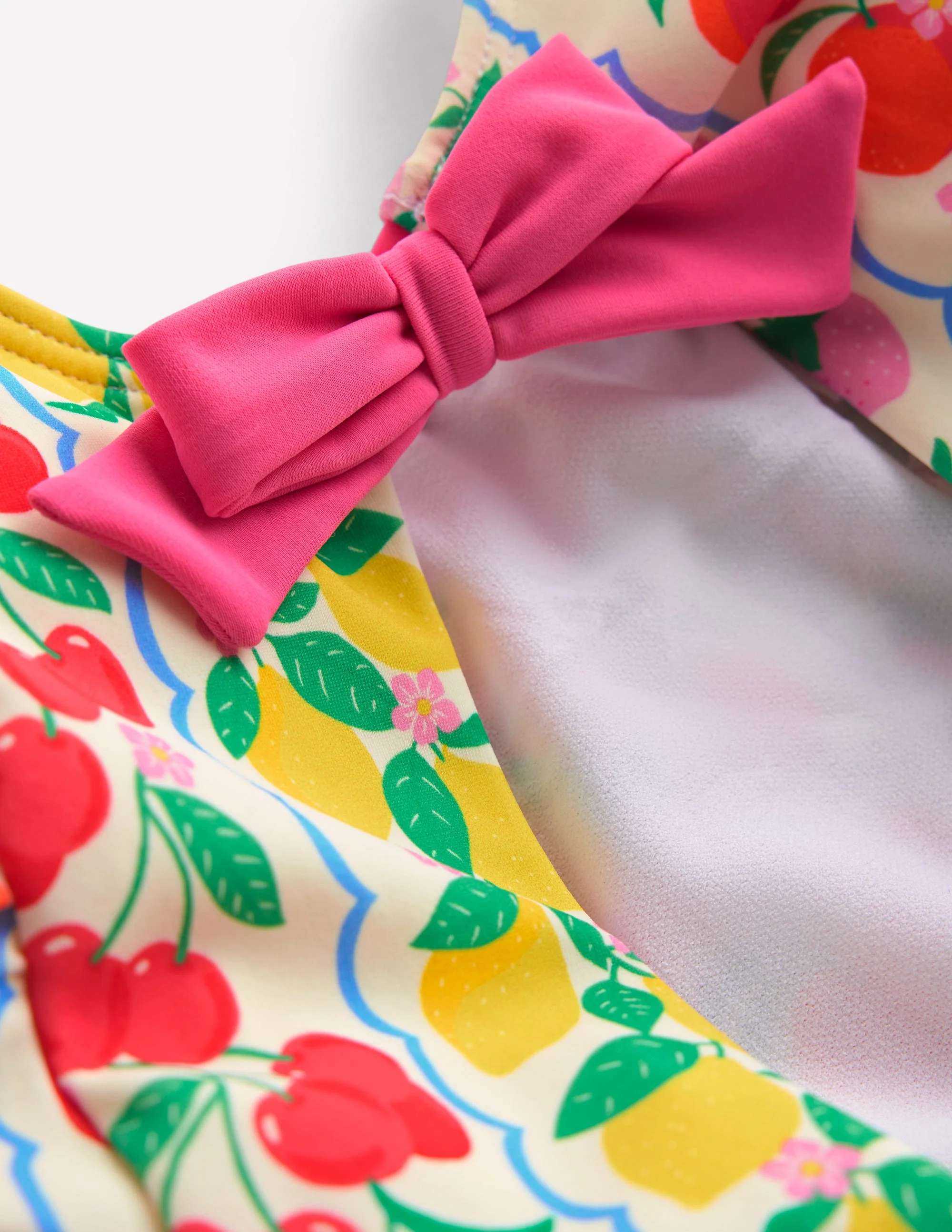 Sandy Puff Sleeve Swimsuit-Rainbow Fruit Stripe - Image 3
