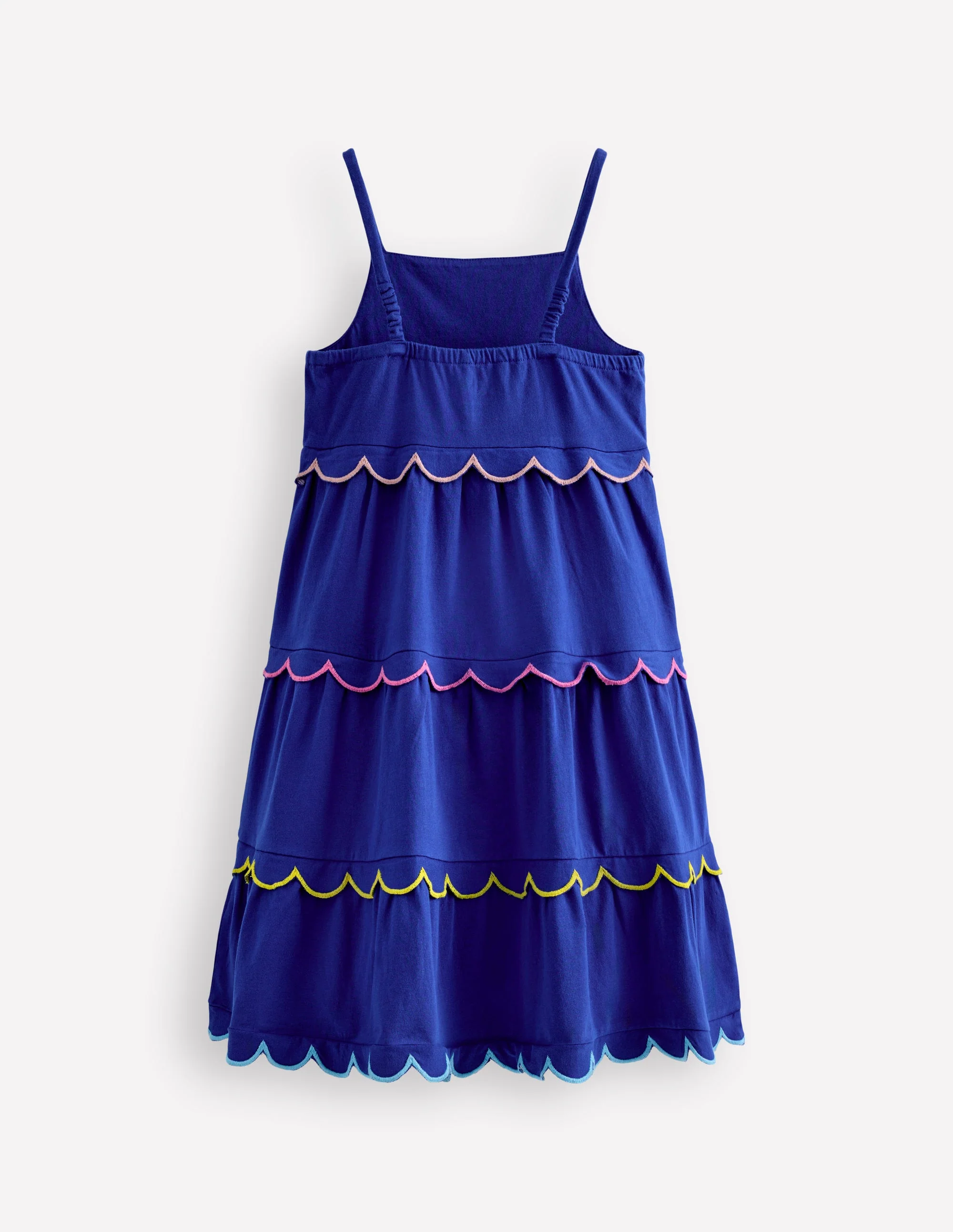 Scallop Tiered Sundress-Sapphire Blue - Image 2