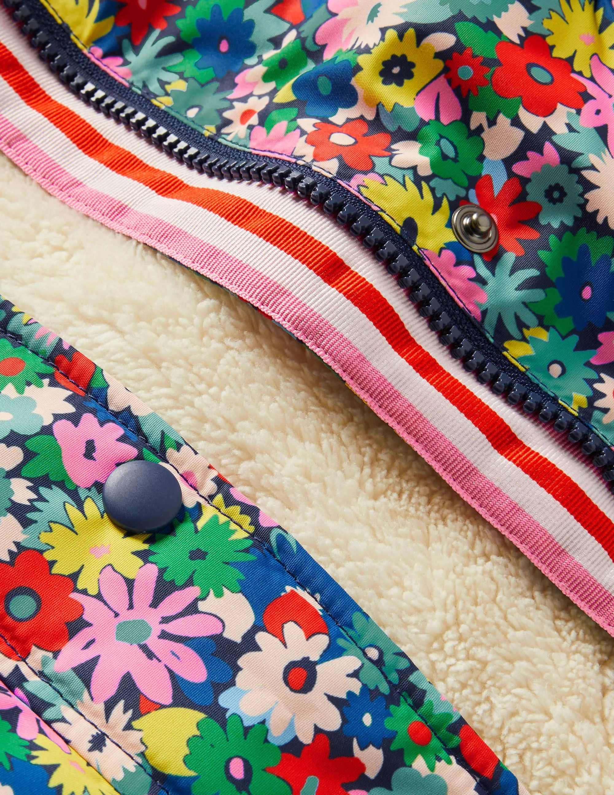 Sherpa Lined Anorak-Multi Paintbox Floral - Image 3