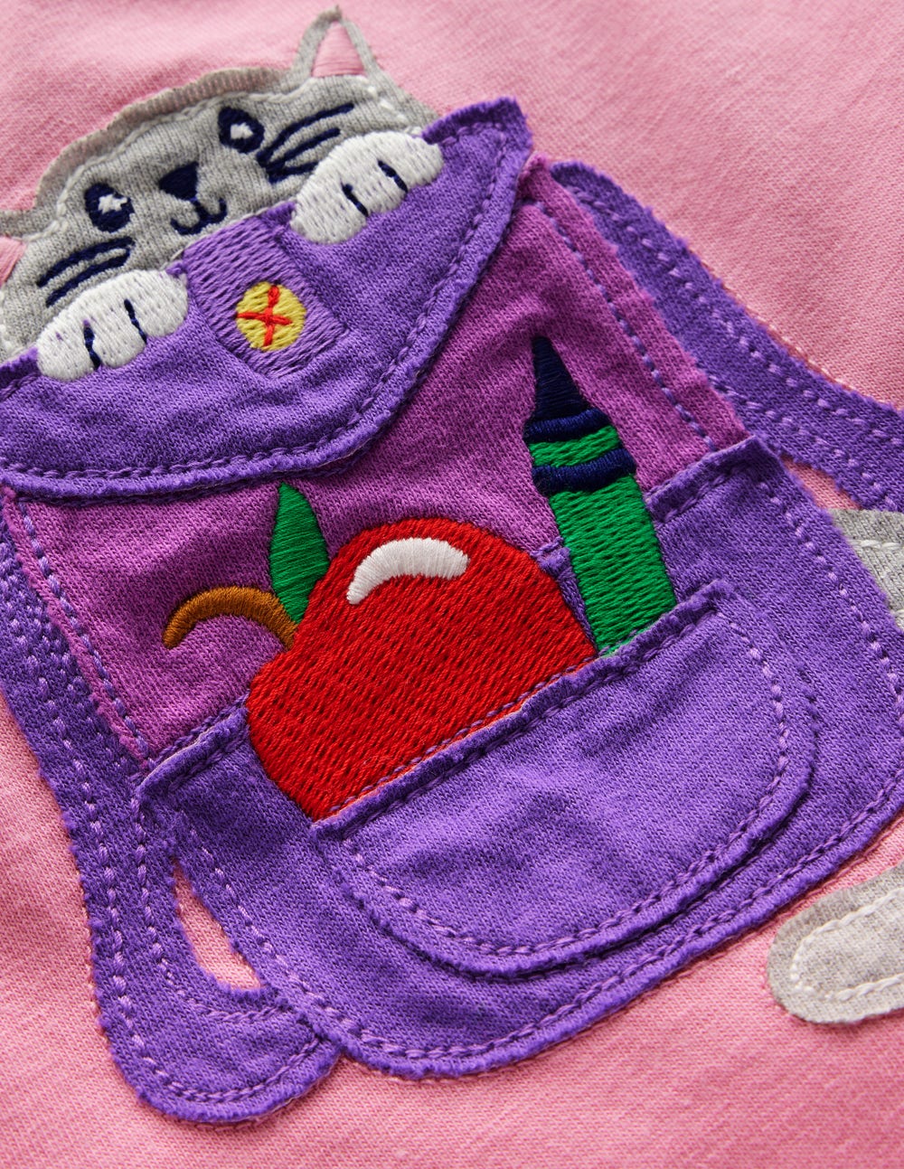 Short Sleeve Appliqué T-shirt-Formica Pink Stationary Pets - Image 3