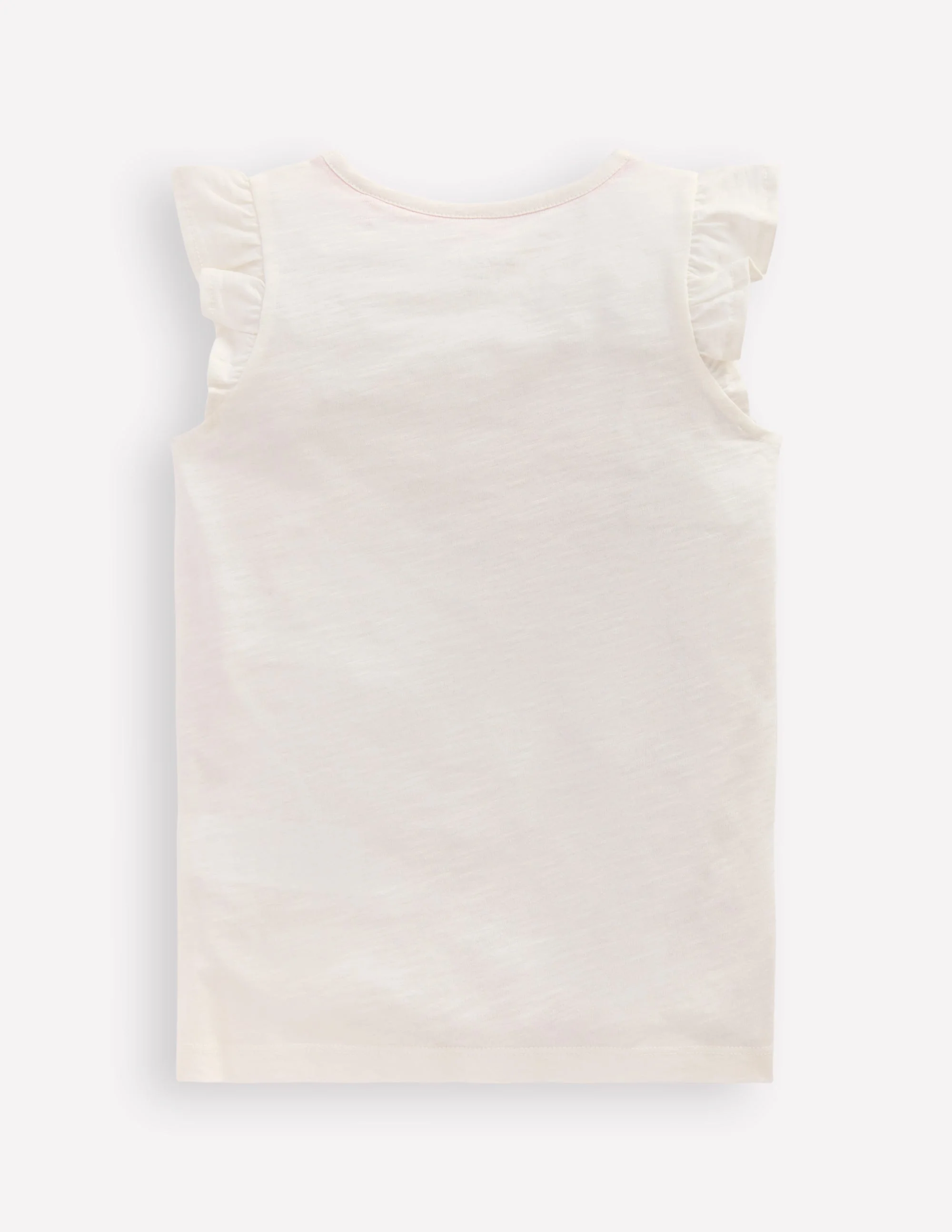 Short Sleeve Frill Logo Top-Soft Ivory Pets - Image 2