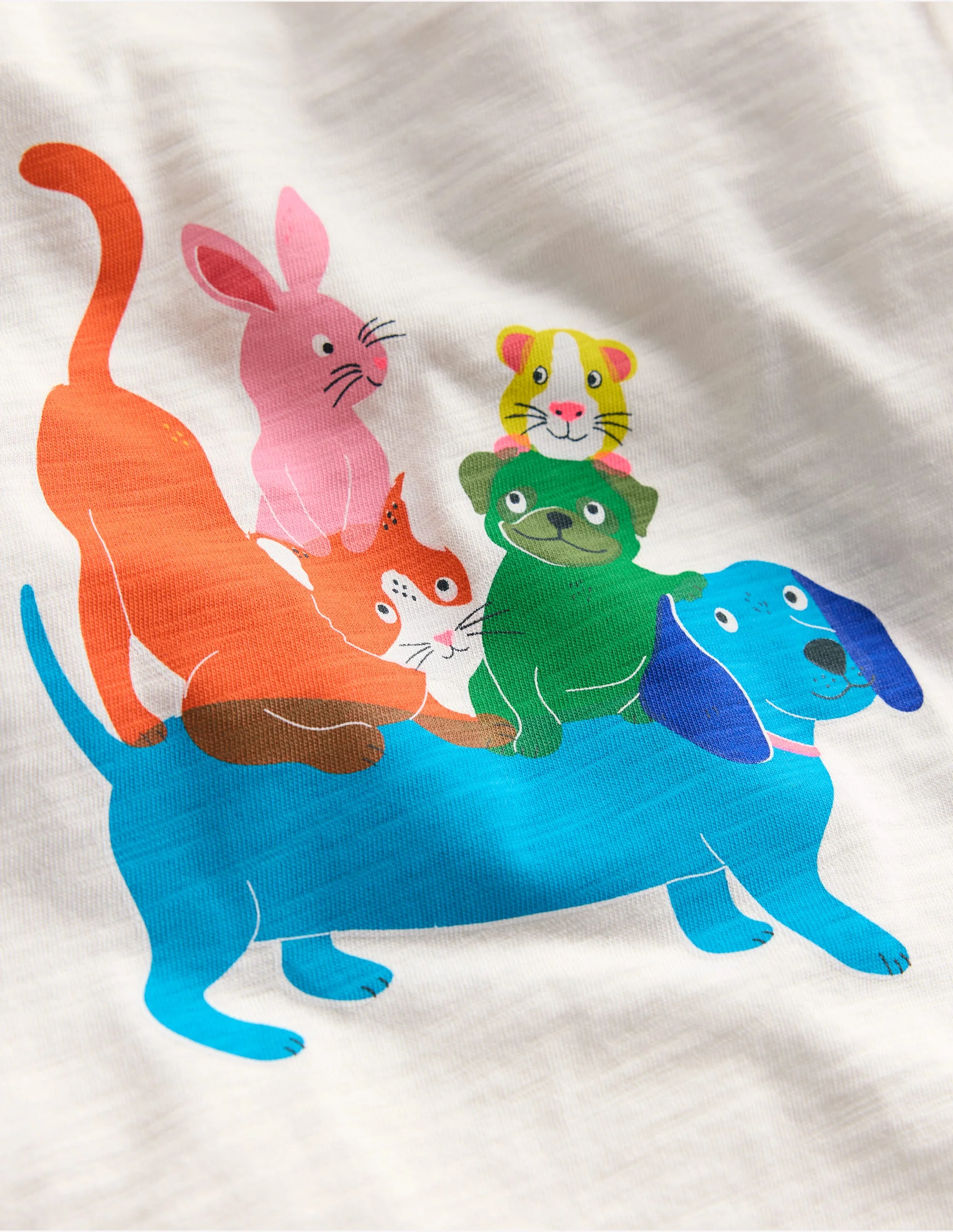 Short Sleeve Frill Logo Top-Soft Ivory Pets - Image 3