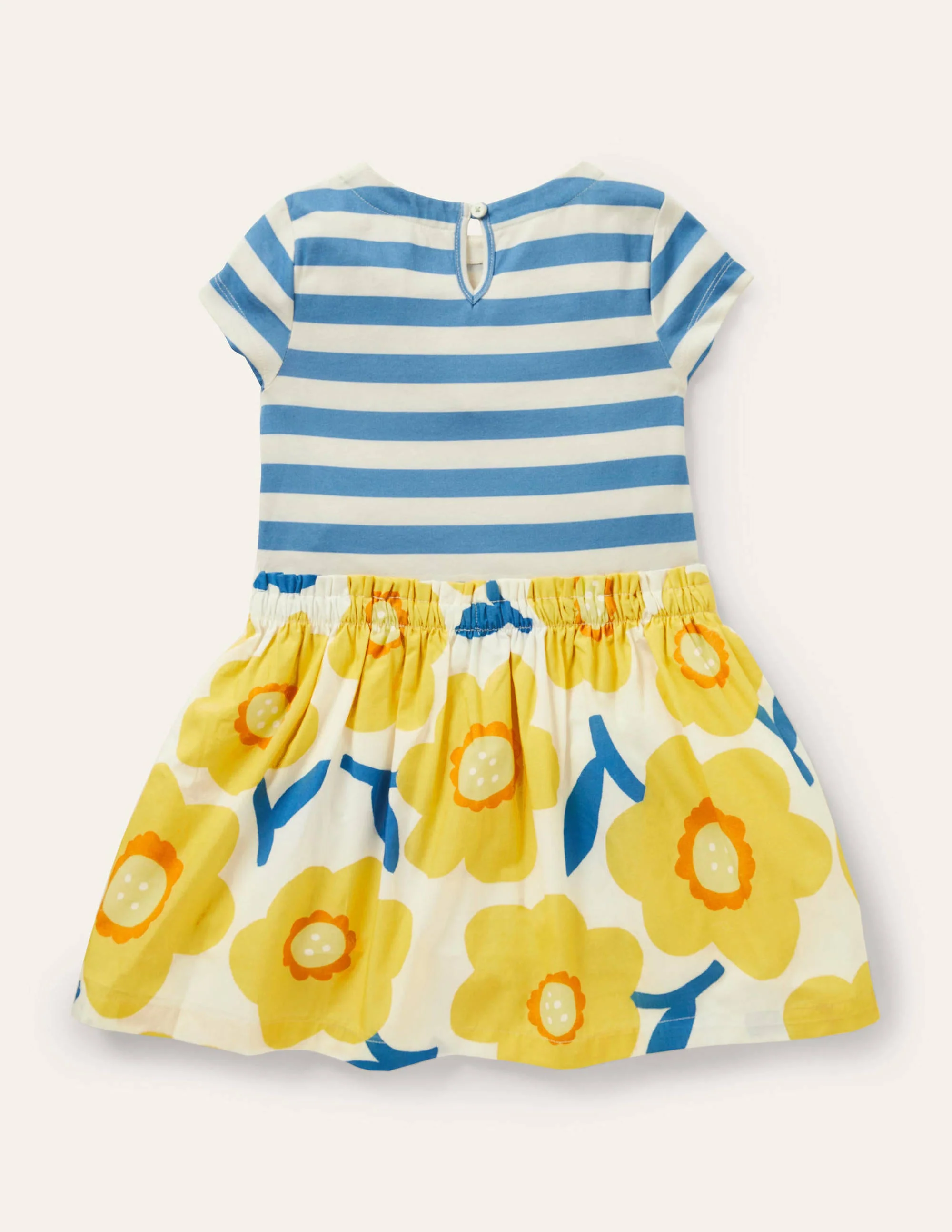 Short-sleeve Hotchpotch Dress-Sweetcorn Yellow Daffodil - Image 2