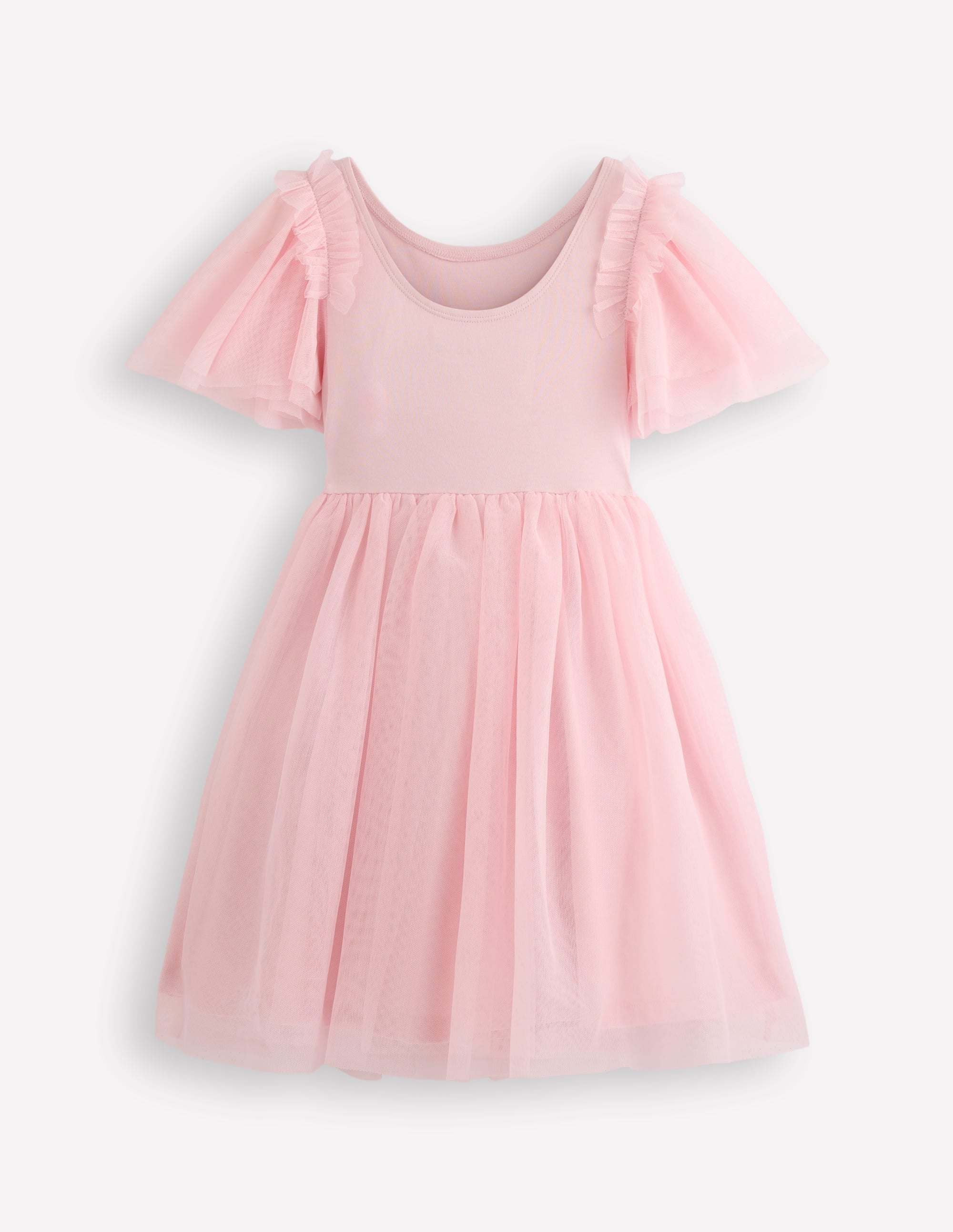 Short Sleeve Logo Tulle Dress-French Pink Ballet Shoes - Image 3