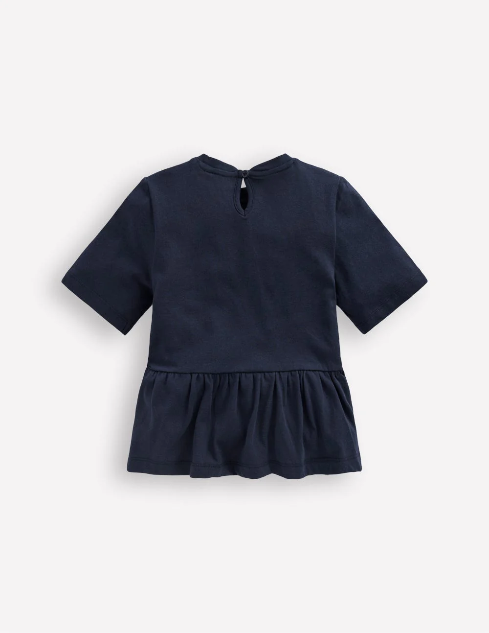 Short Sleeve Peplum Top-Navy Blazer (19-3923 TCX) - Image 2