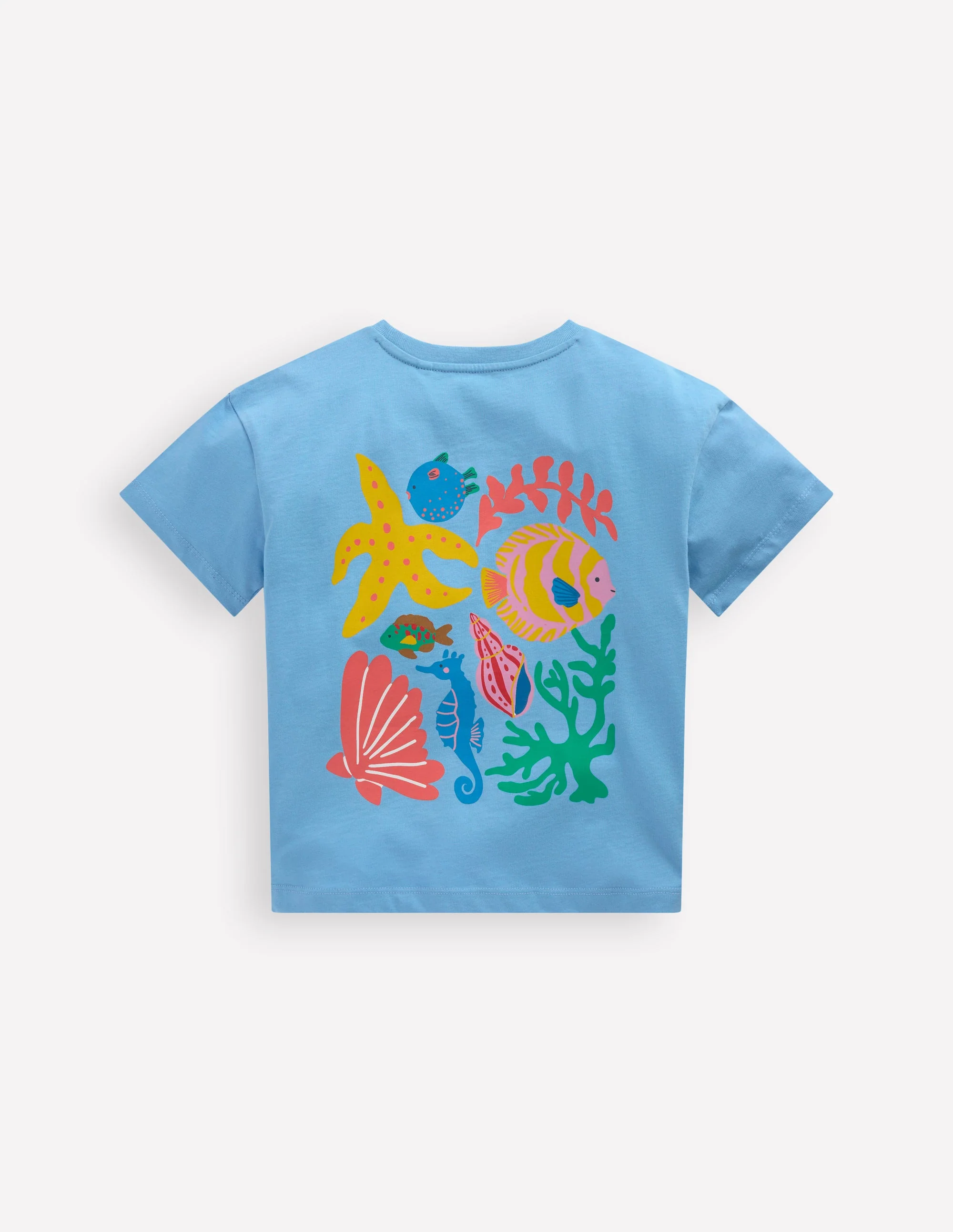 Short Sleeve Printed T-Shirt-Blue Sealife - Image 4